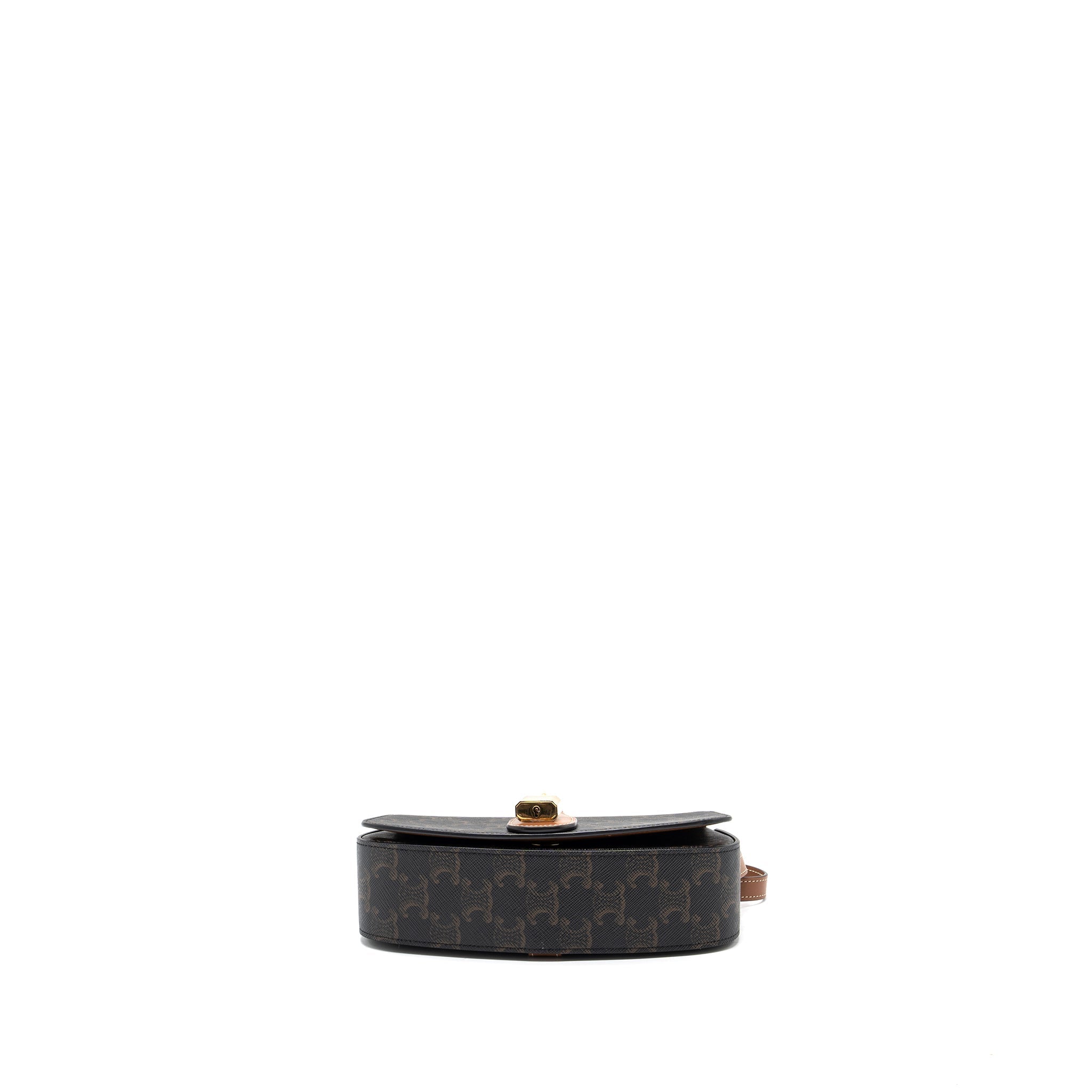 celine-clutch-on-strap-tabou-triomphe-canvas-calfskin-ghw-tan