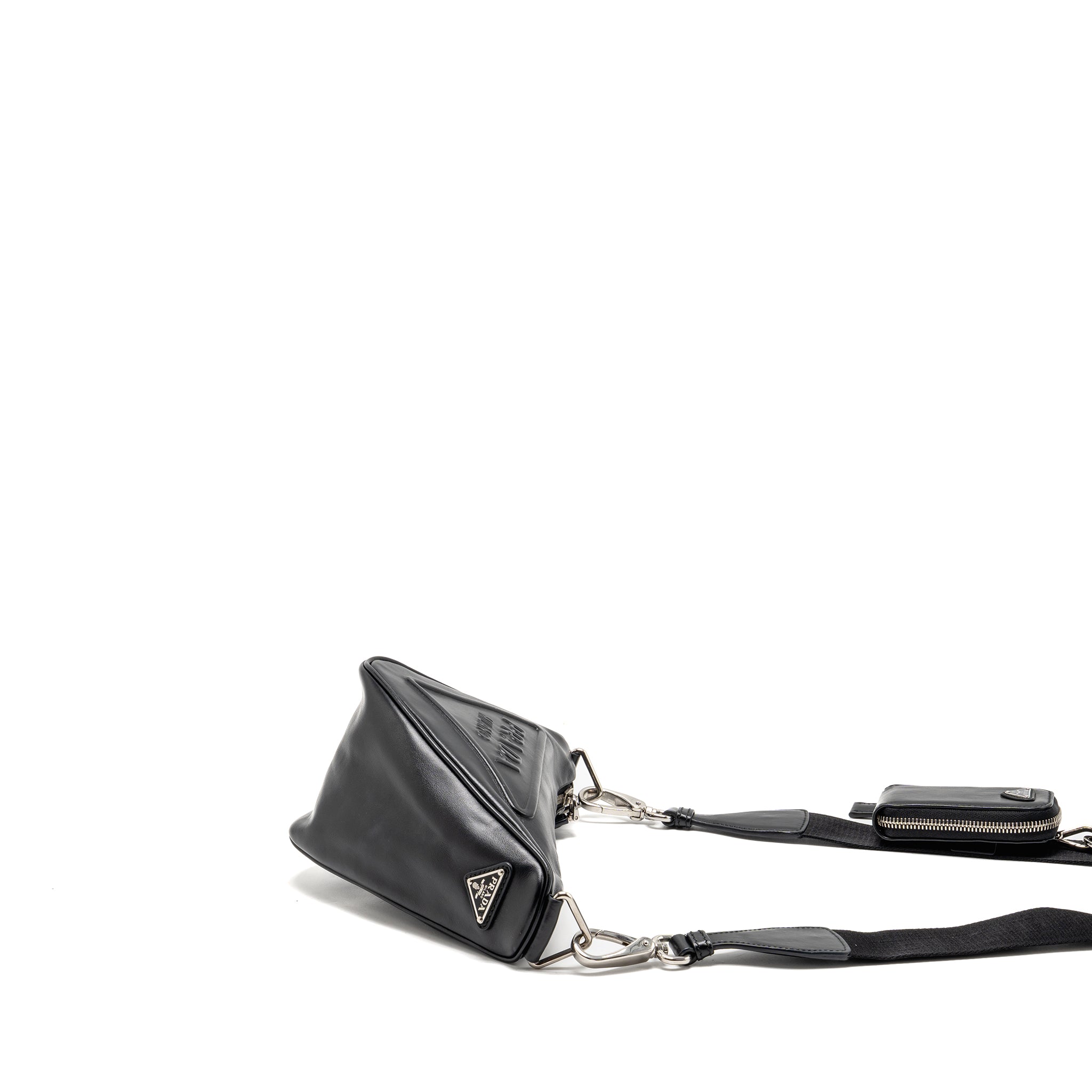 prada-triangle-shoulder-bag-leather-black-shw-no-price