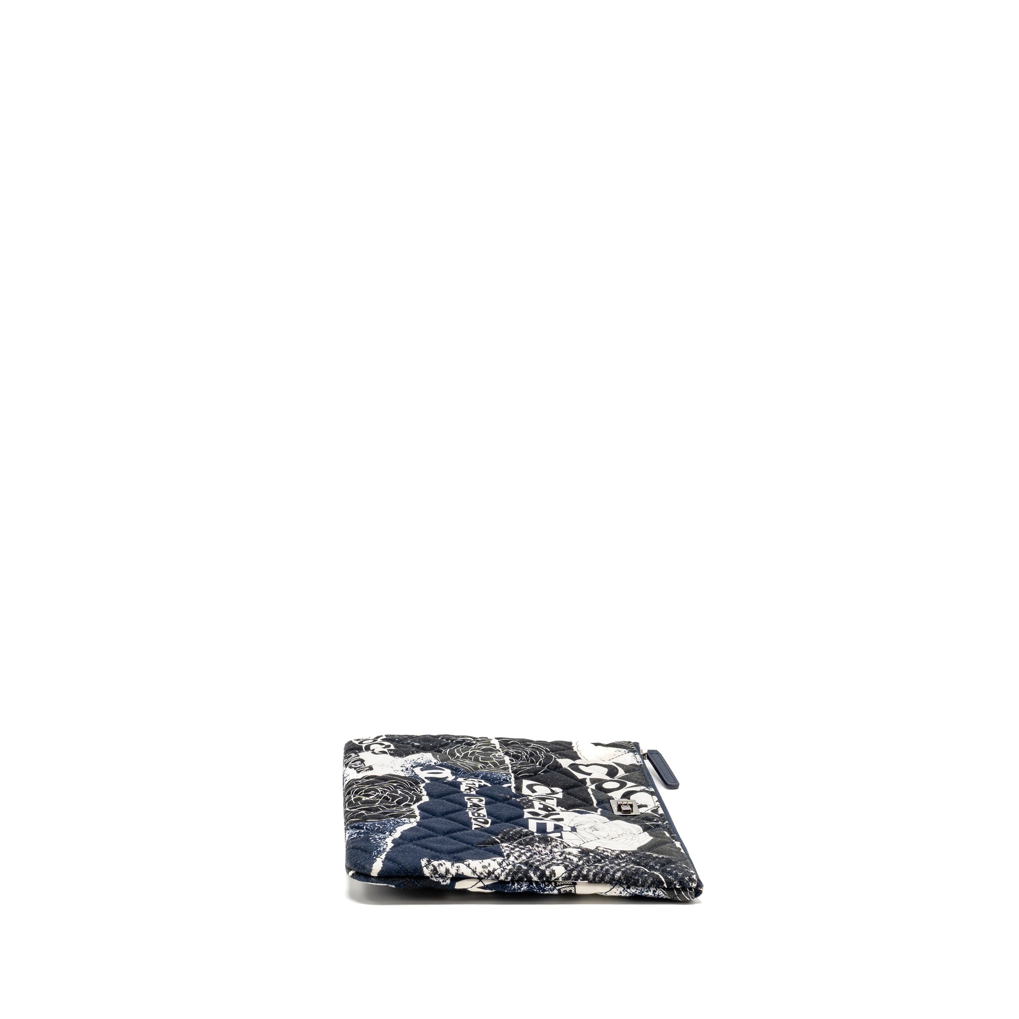 chanel-coco-printed-medium-2-55-reissue-o-case-pouch-fabric-black-white-ruthenium-shw