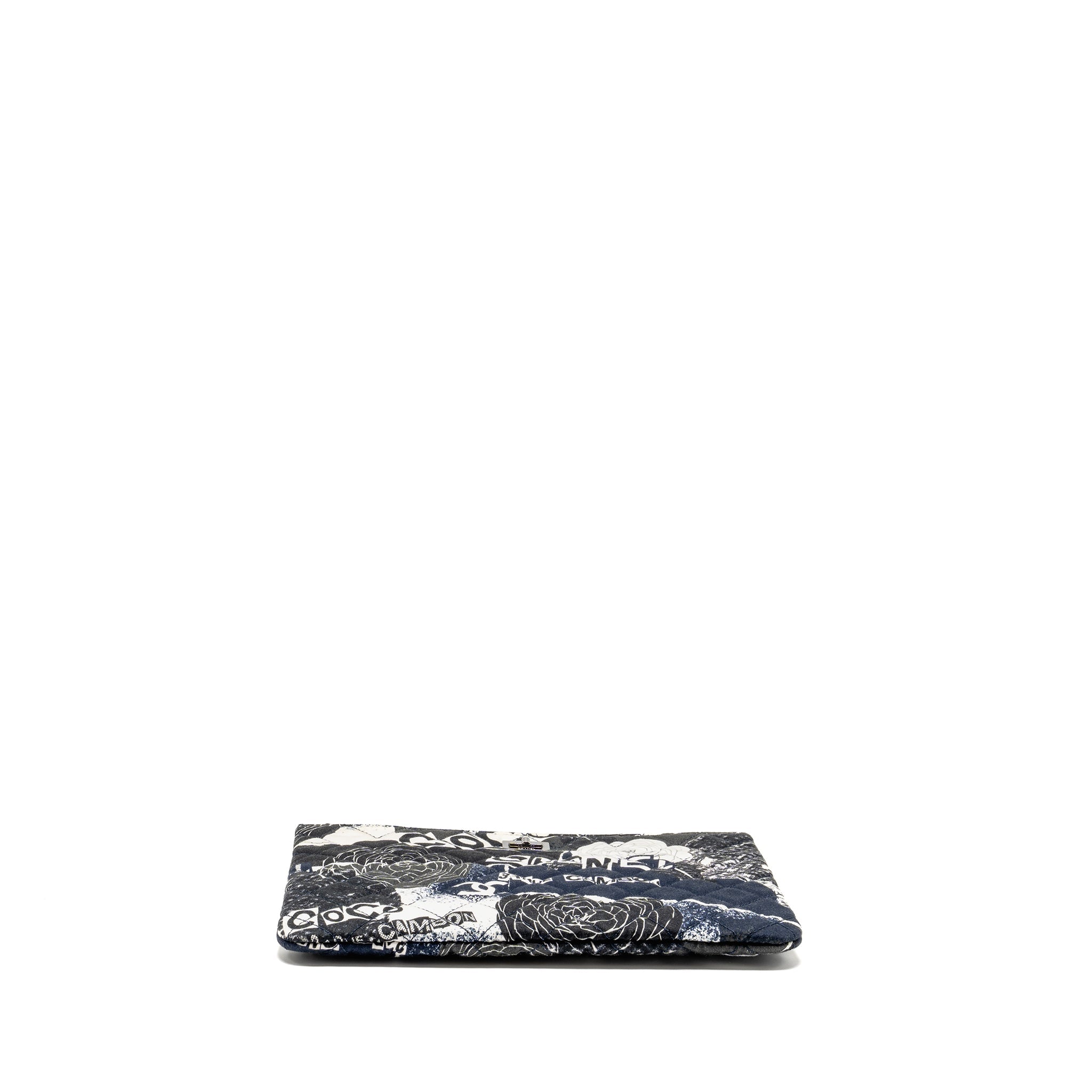chanel-coco-printed-medium-2-55-reissue-o-case-pouch-fabric-black-white-ruthenium-shw