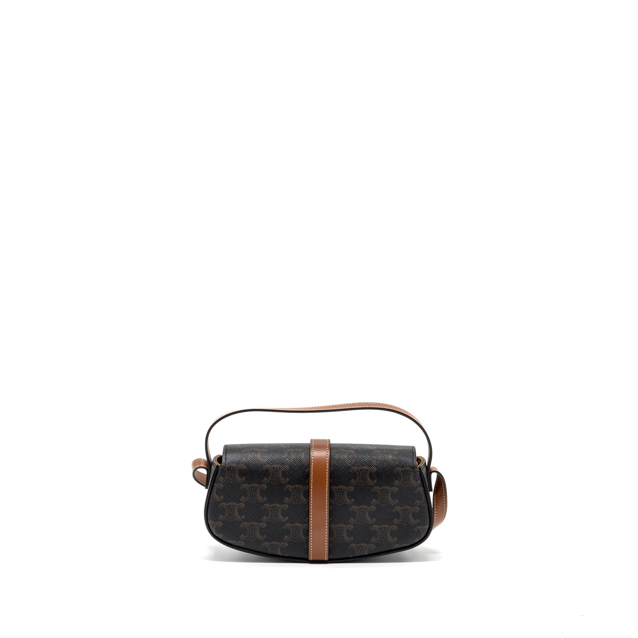 celine-clutch-on-strap-tabou-triomphe-canvas-calfskin-ghw-tan