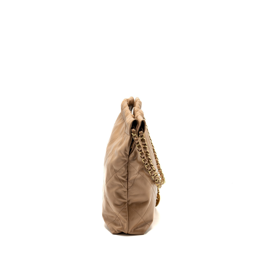 chanel-small-22-bag-shiny-calfskin-dark-beige-ghwmicrochip