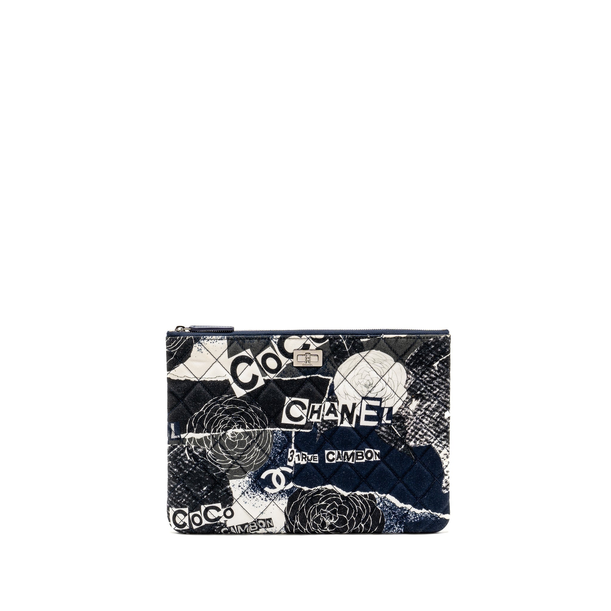 chanel-coco-printed-medium-2-55-reissue-o-case-pouch-fabric-black-white-ruthenium-shw
