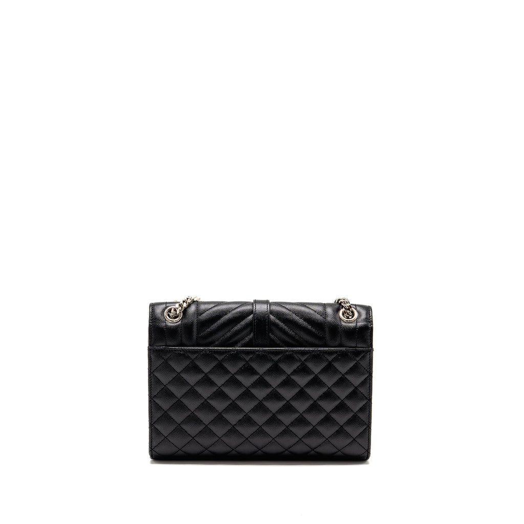 saint-laurent-ysl-medium-envelop-bag-grained-calfskin-black-shw