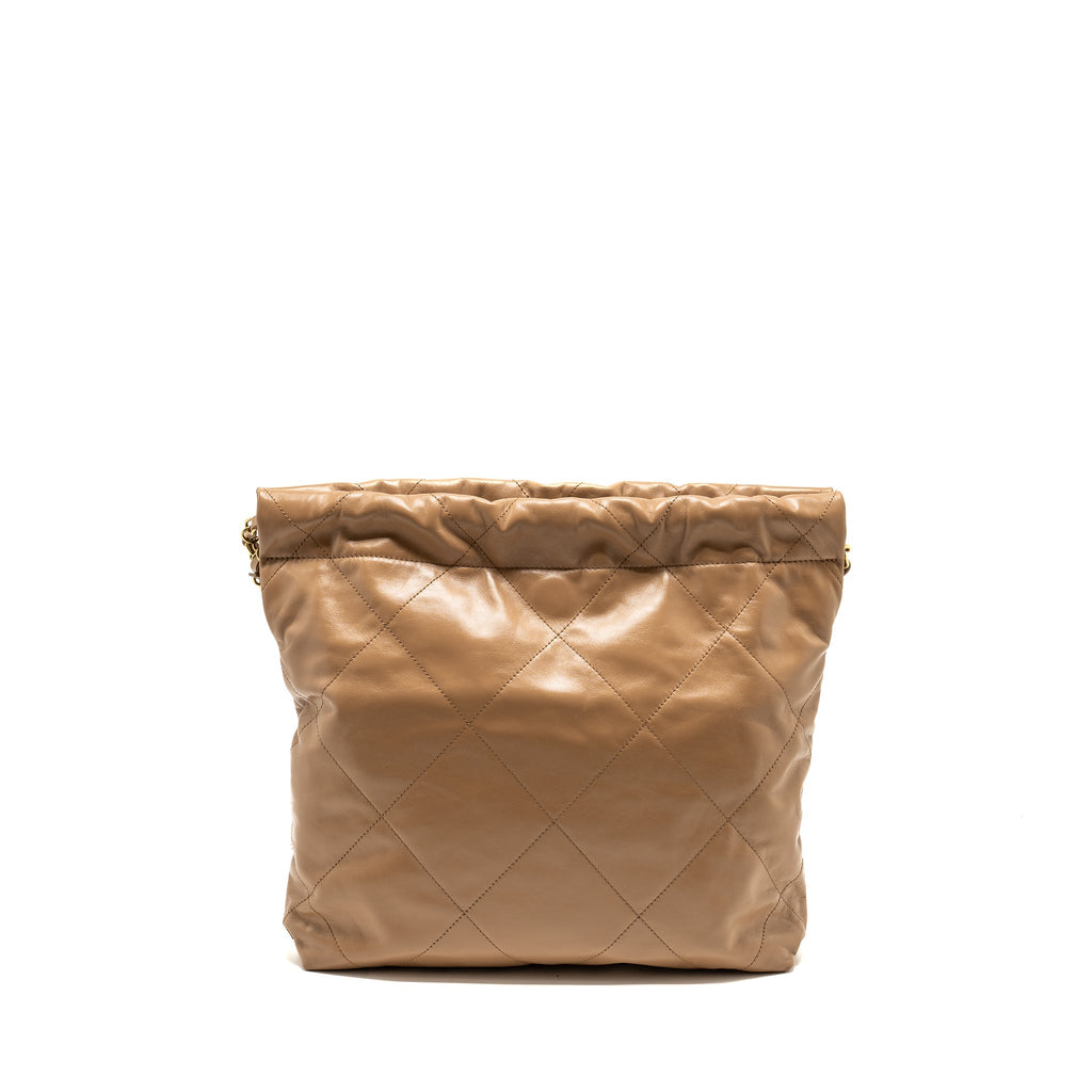 chanel-small-22-bag-shiny-calfskin-dark-beige-ghwmicrochip