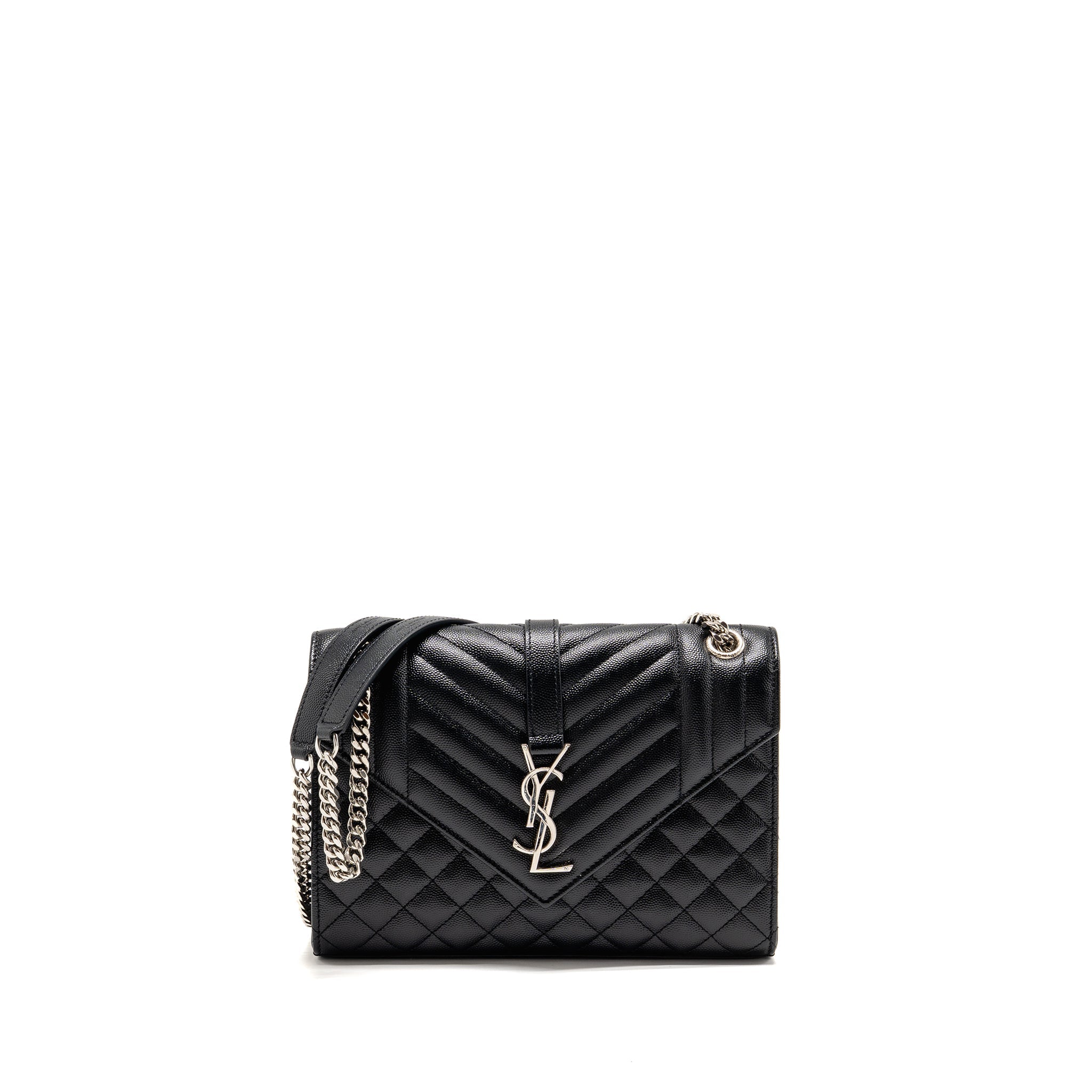 saint-laurent-ysl-medium-envelop-bag-grained-calfskin-black-shw