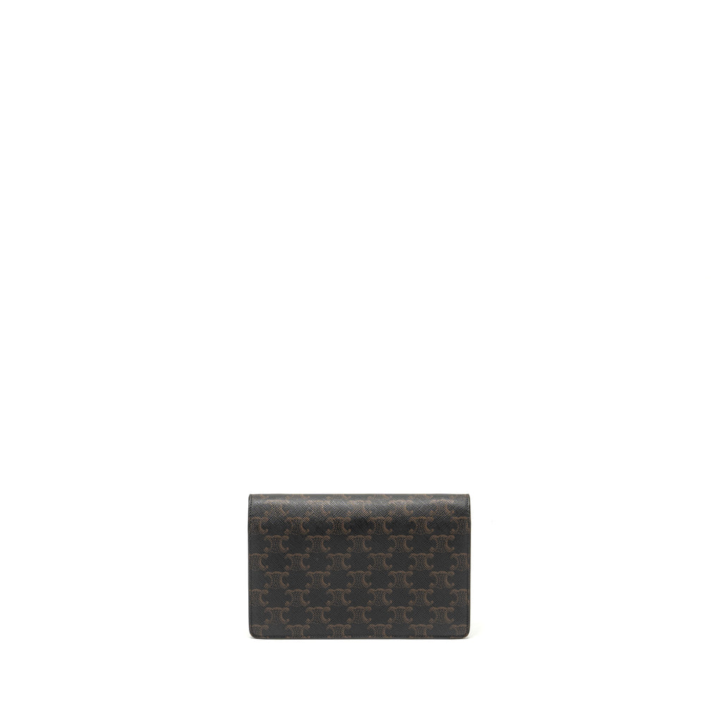 celine-wallet-on-strap-triomphe-canvas-smooth-lambskin-tan-ghw-5