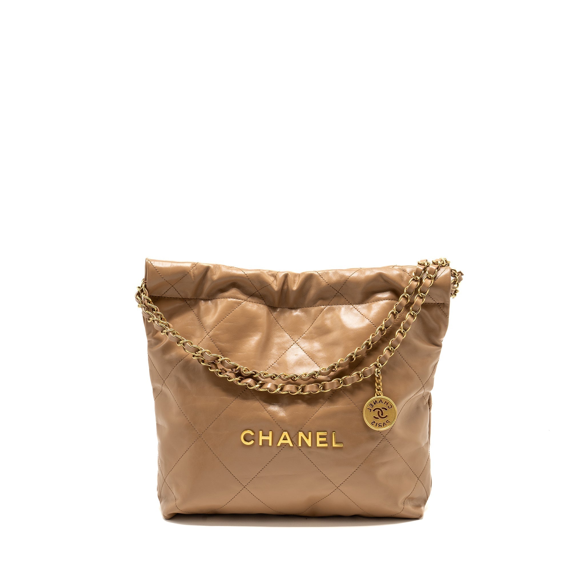 chanel-small-22-bag-shiny-calfskin-dark-beige-ghwmicrochip