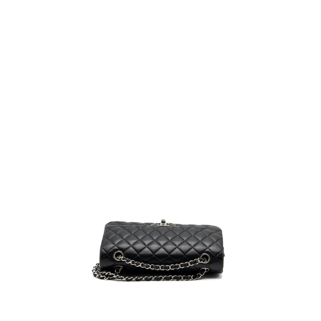 chanel-medium-classic-double-flap-bag-lambskin-black-shw-2