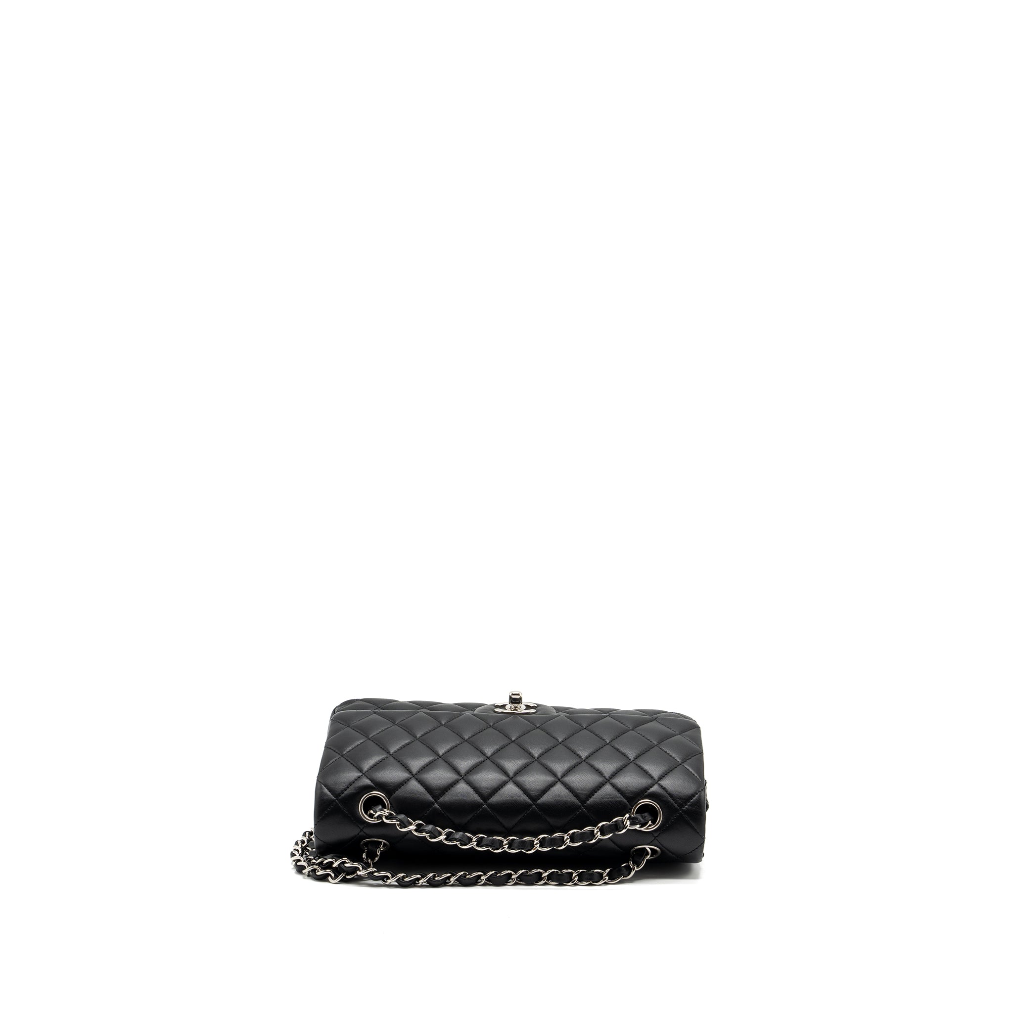 chanel-medium-classic-double-flap-bag-lambskin-black-shw-2