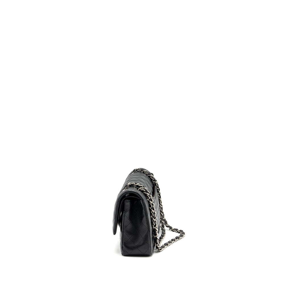 chanel-medium-classic-double-flap-bag-lambskin-black-shw-2