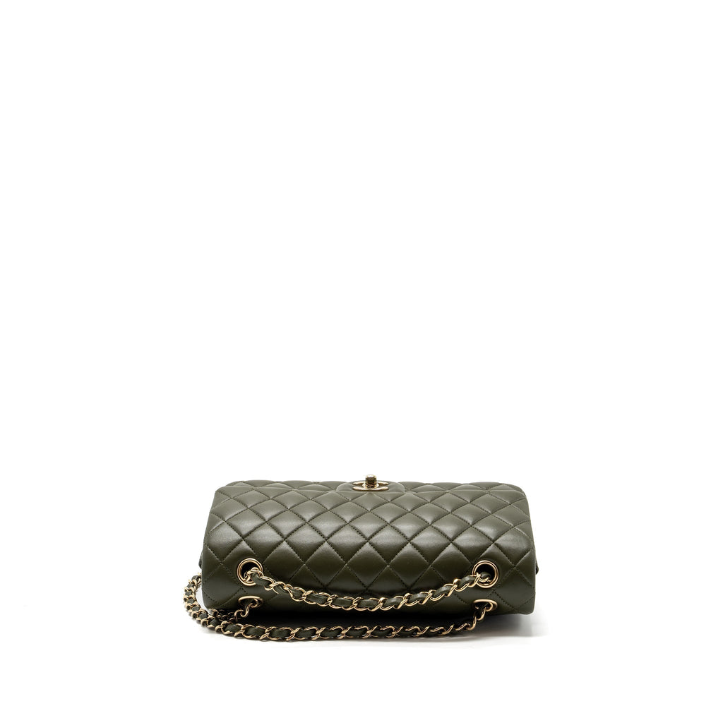 chanel-22k-medium-classic-double-flap-bag-lambskin-olive-green-lghwmicrochip