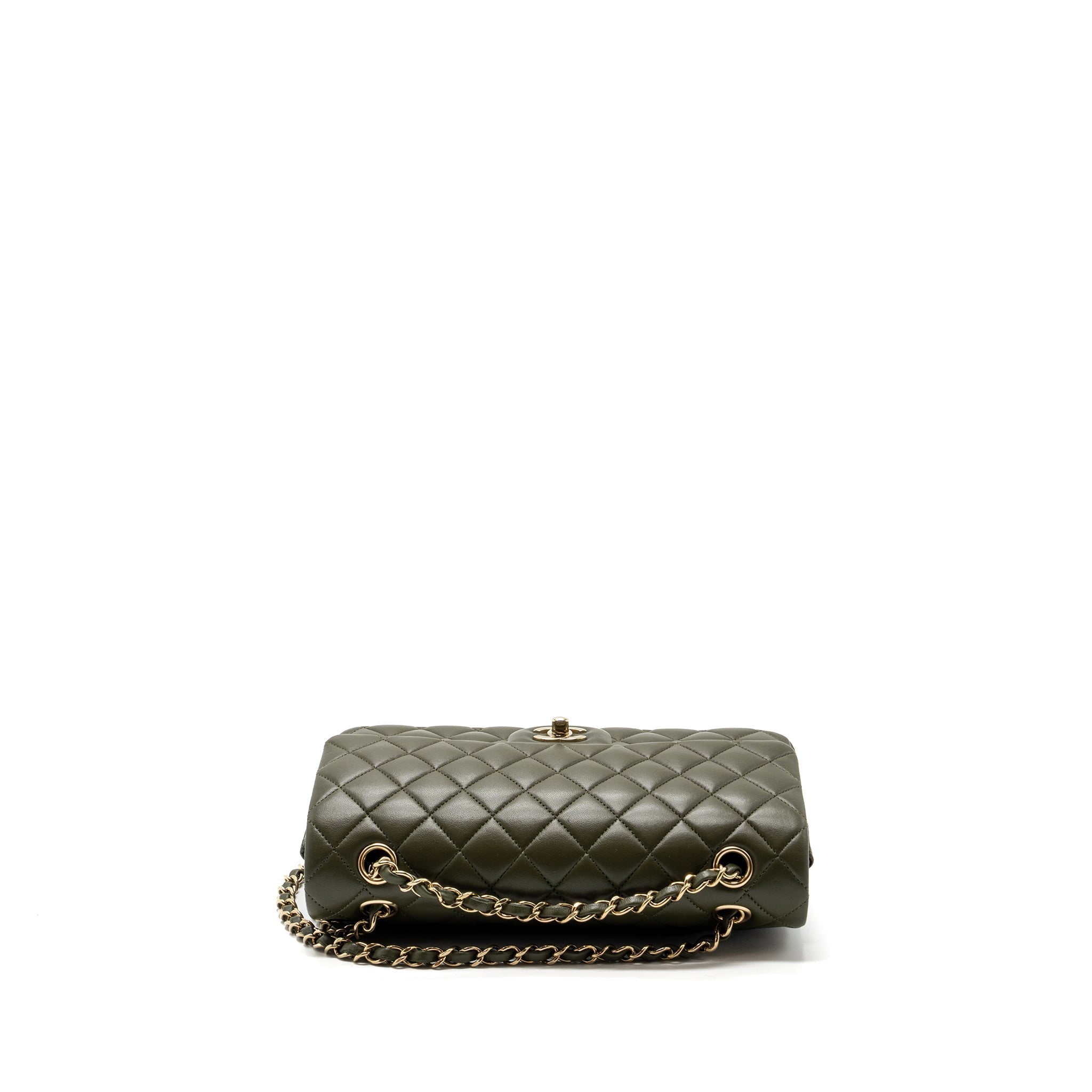 chanel-22k-medium-classic-double-flap-bag-lambskin-olive-green-lghwmicrochip