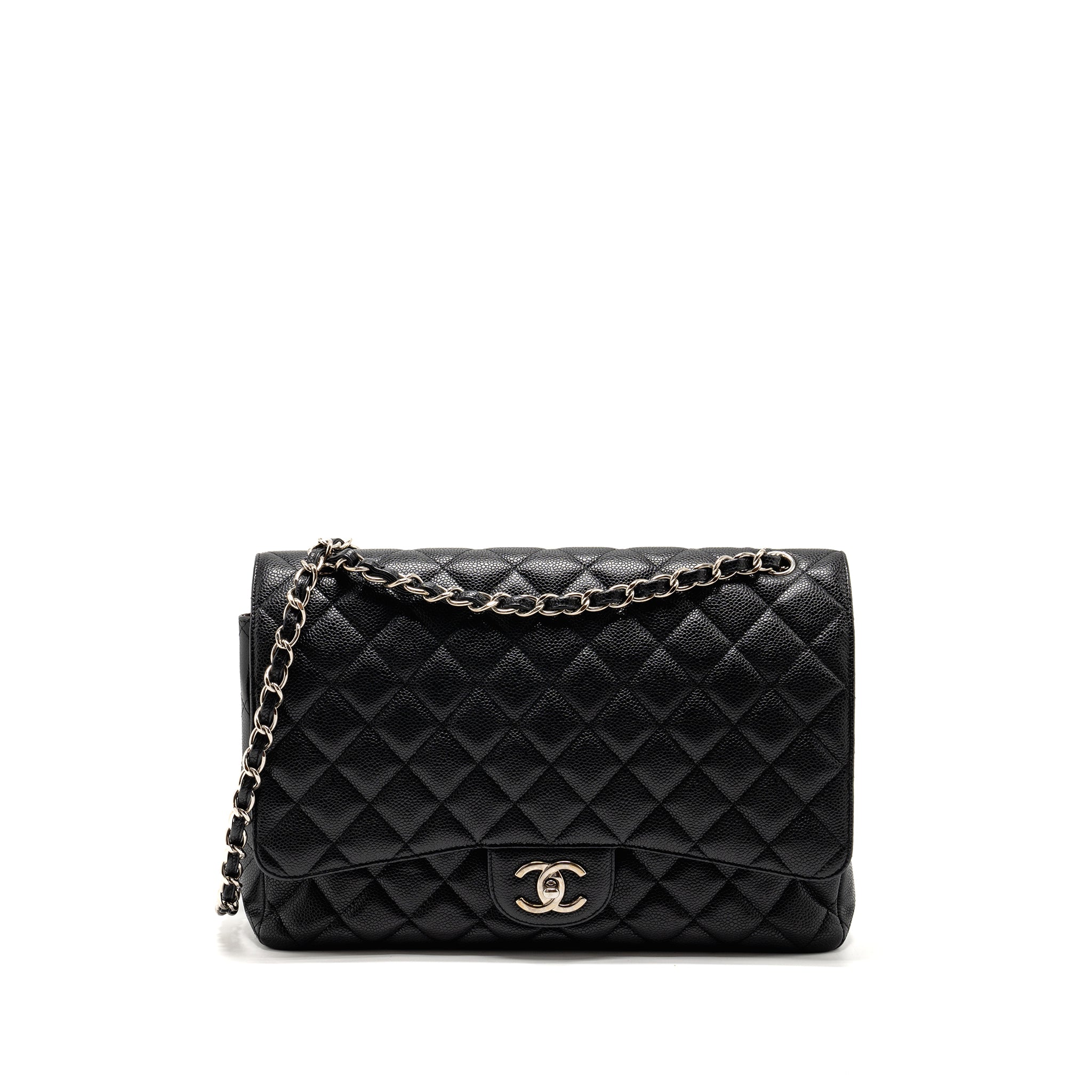 chanel-maxi-classic-double-flap-bag-caviar-black-shw