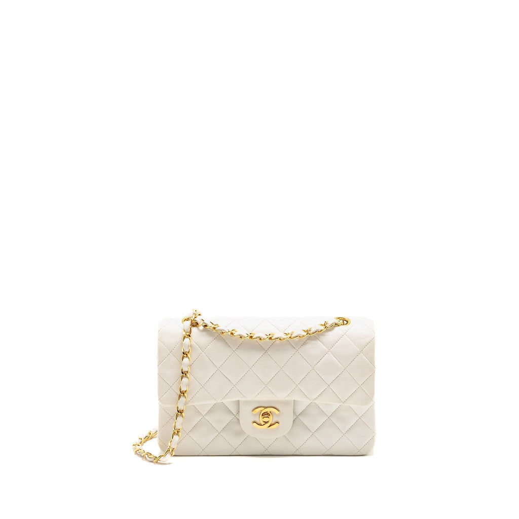 chanel-vintage-small-classic-double-flap-bag-lambskin-white-ghw