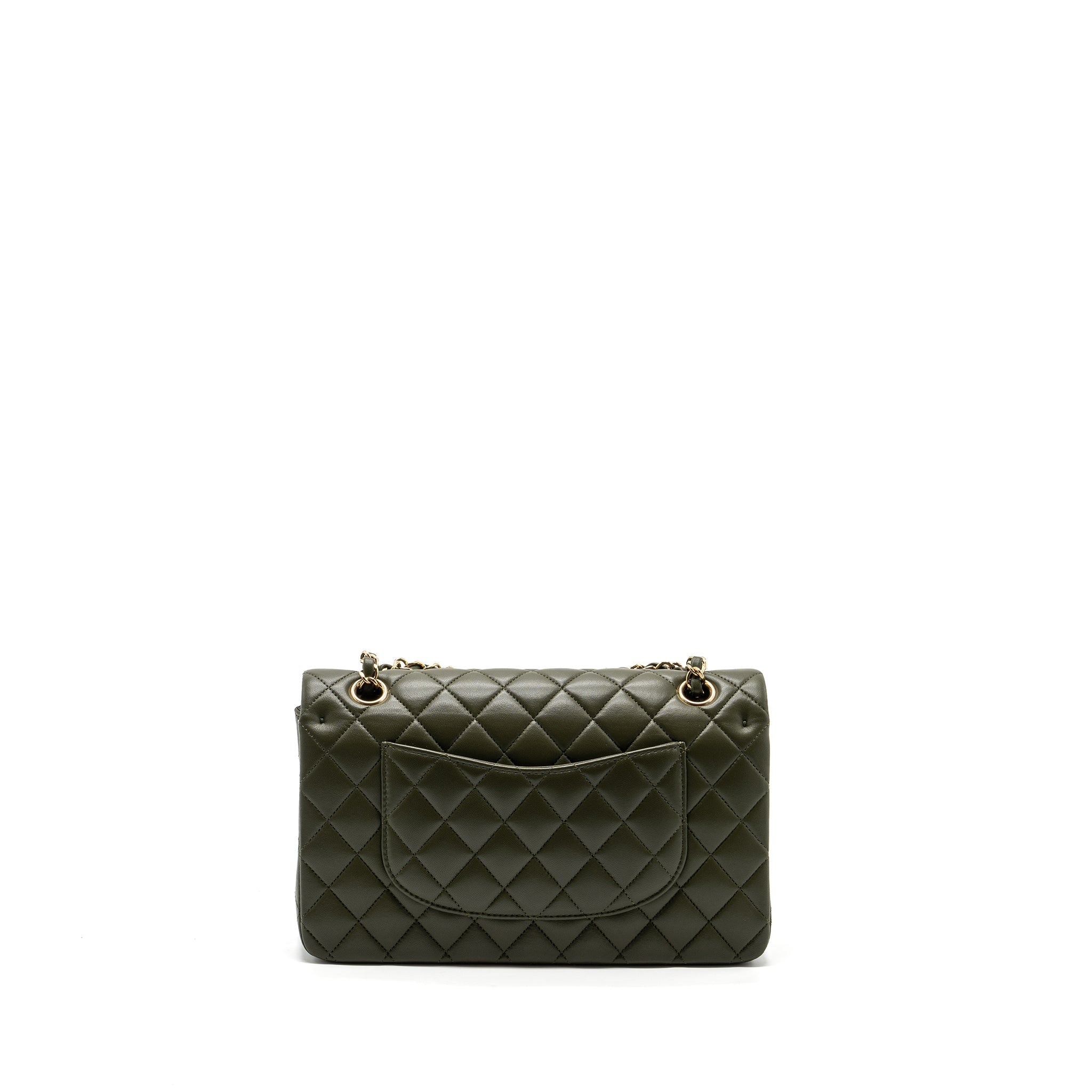chanel-22k-medium-classic-double-flap-bag-lambskin-olive-green-lghwmicrochip