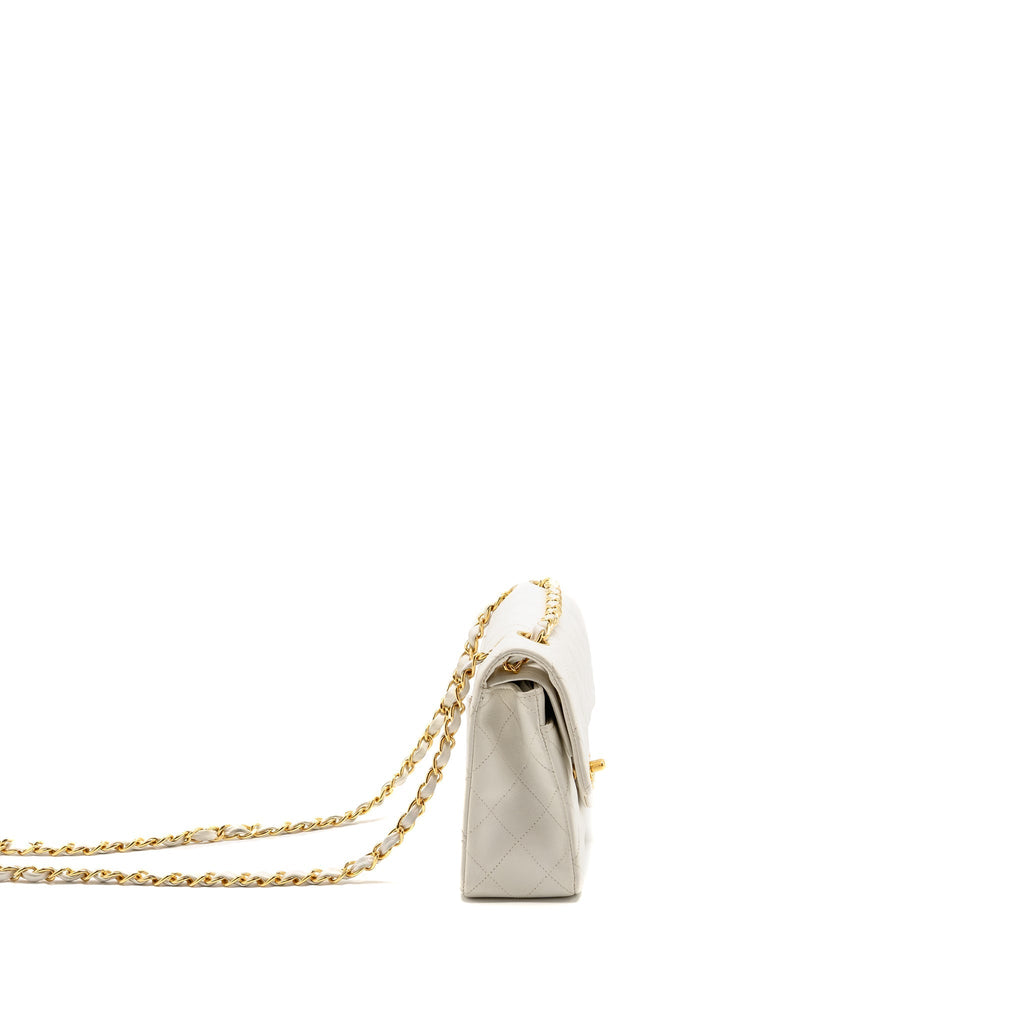 chanel-vintage-small-classic-double-flap-bag-lambskin-white-ghw