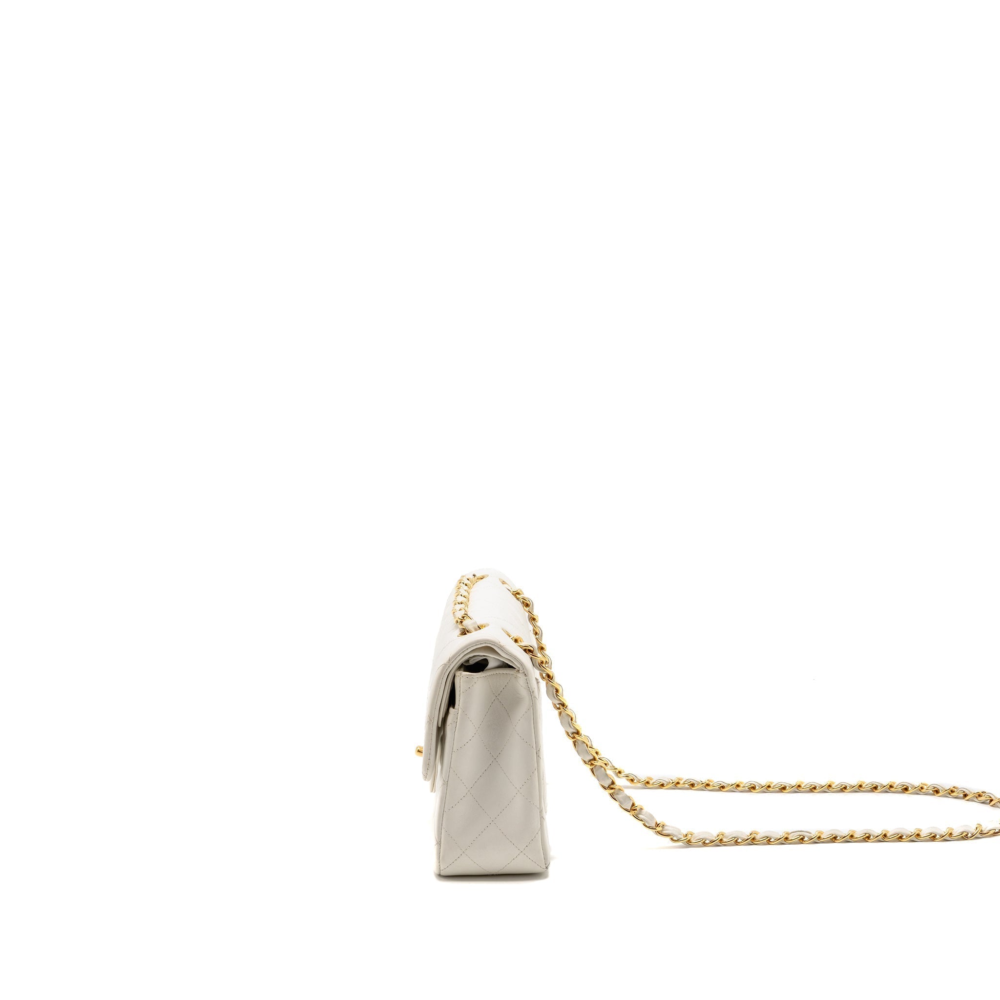 chanel-vintage-small-classic-double-flap-bag-lambskin-white-ghw