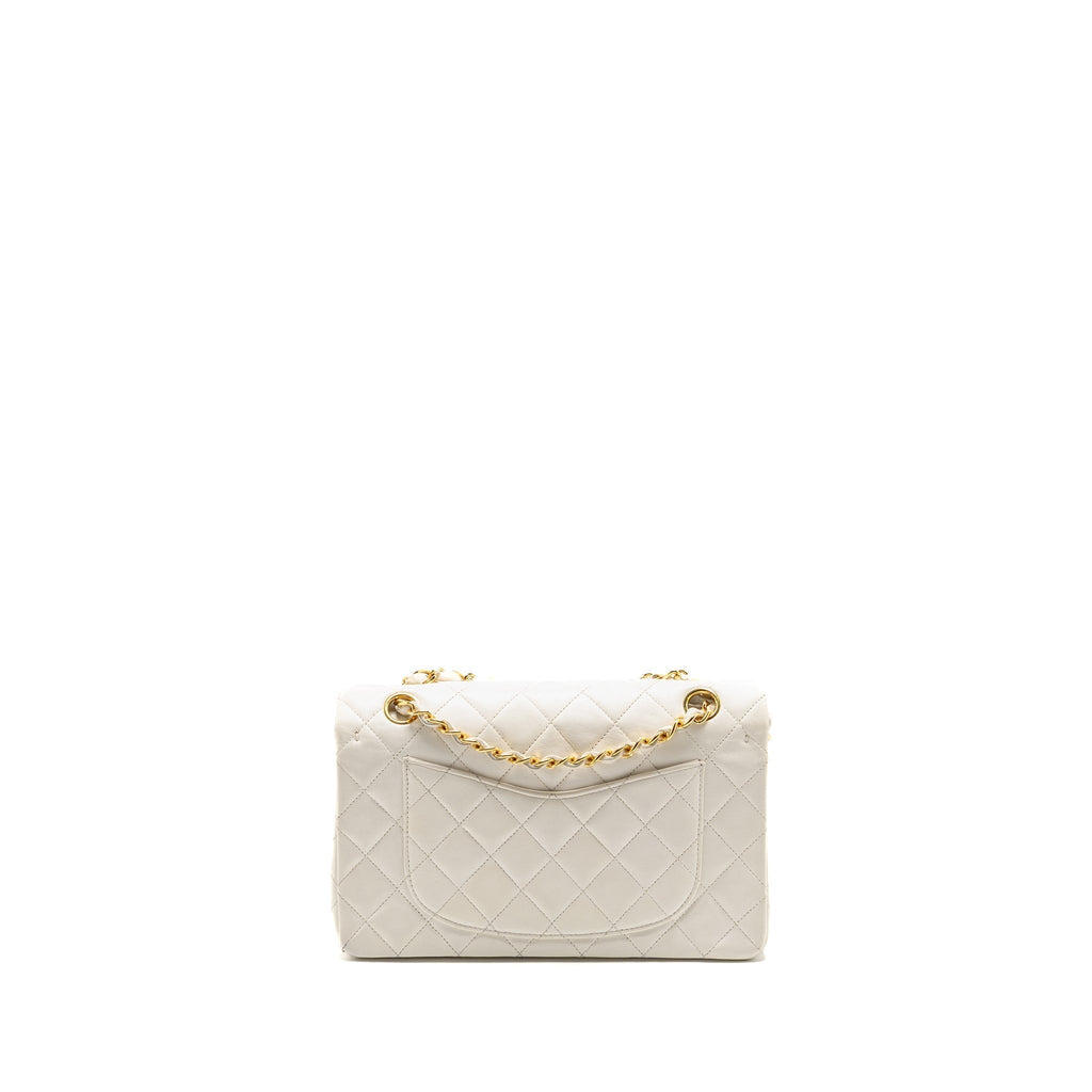chanel-vintage-small-classic-double-flap-bag-lambskin-white-ghw