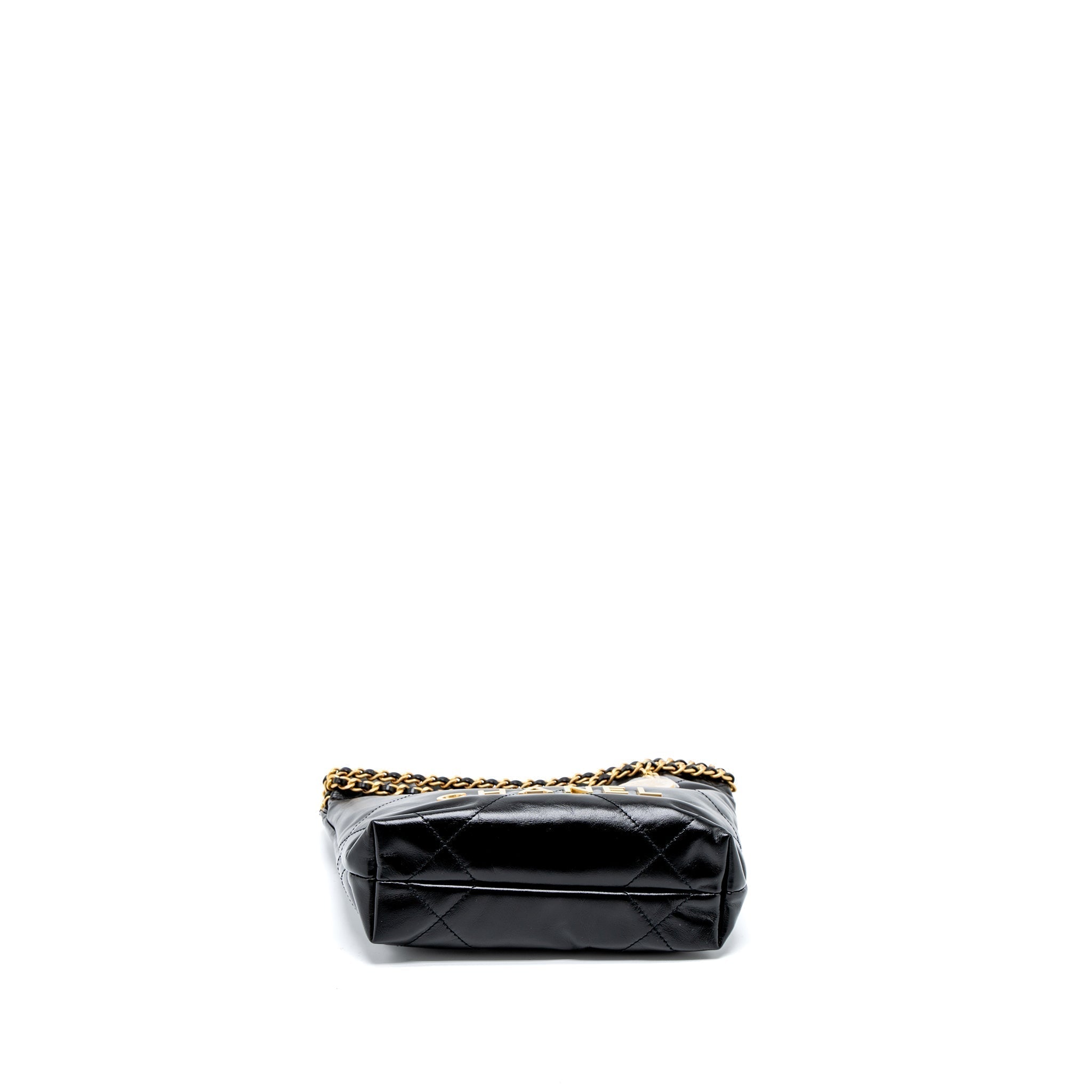 copy-of-chanel-23s-mini-22-bag-shiny-calfskin-black-brushed-ghw-microchip