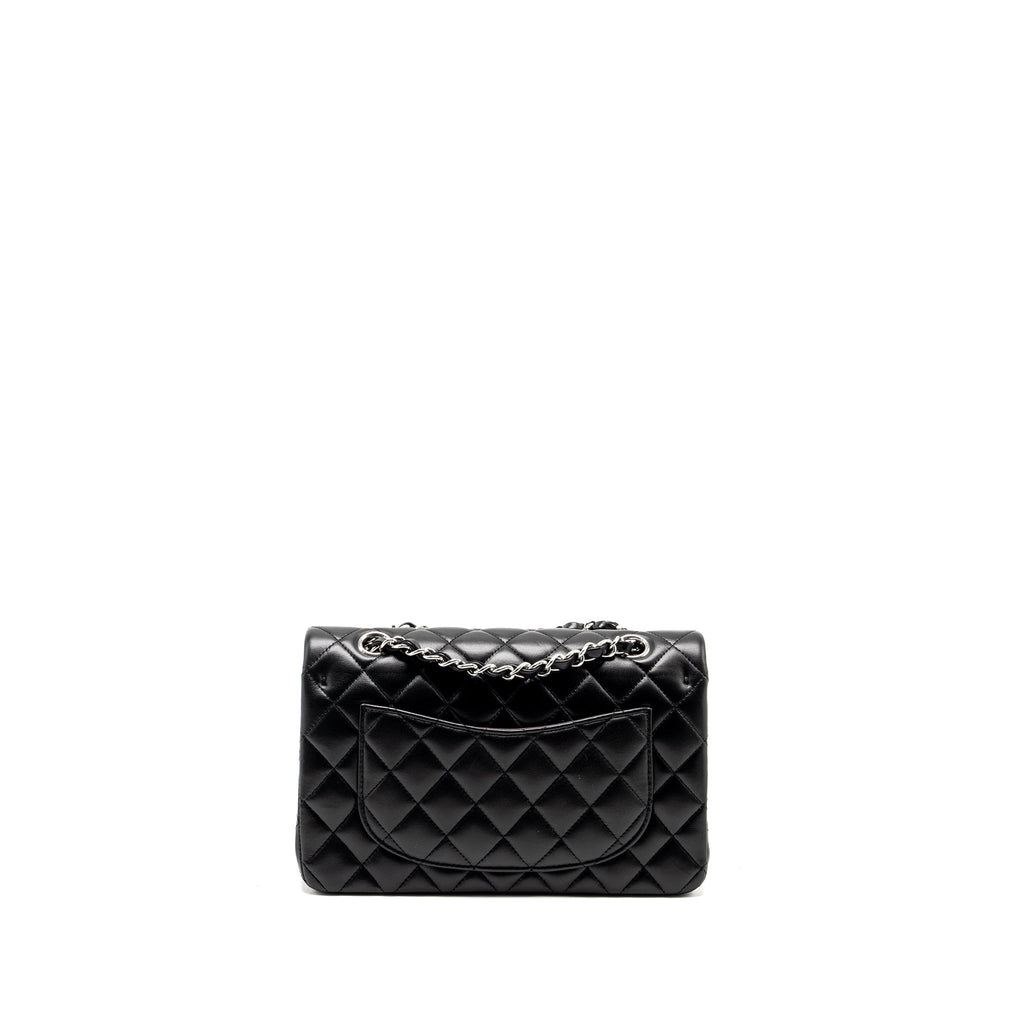 chanel-small-classic-double-flap-bag-lambskin-black-shw-microchip-1