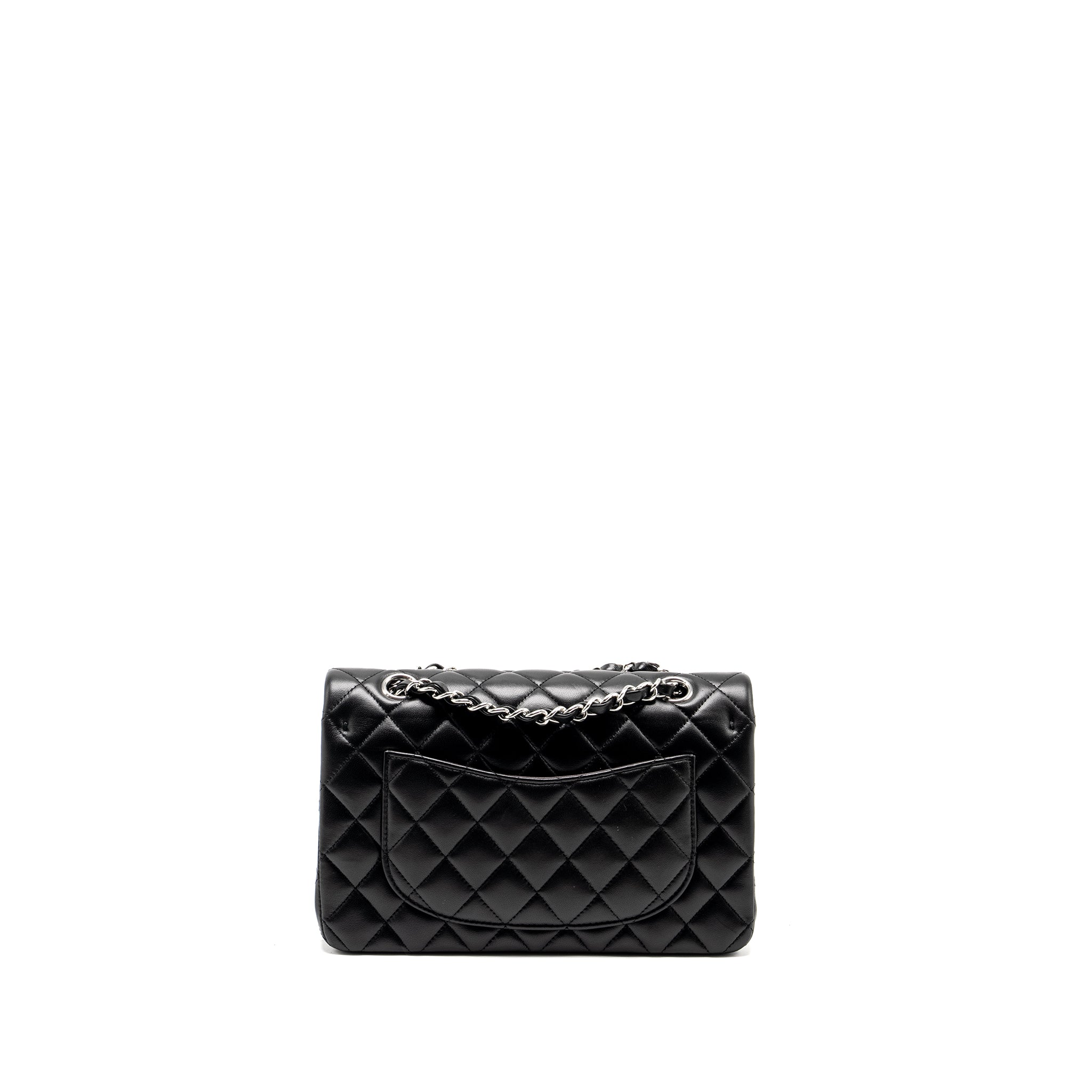 chanel-small-classic-double-flap-bag-lambskin-black-shw-microchip-1