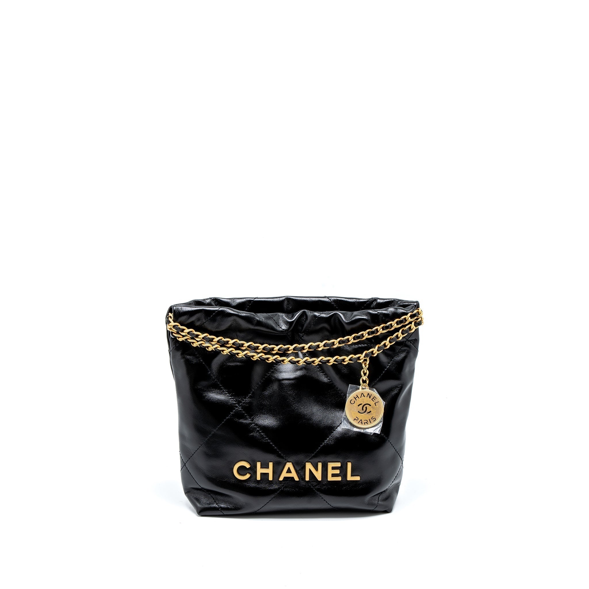 copy-of-chanel-23s-mini-22-bag-shiny-calfskin-black-brushed-ghw-microchip