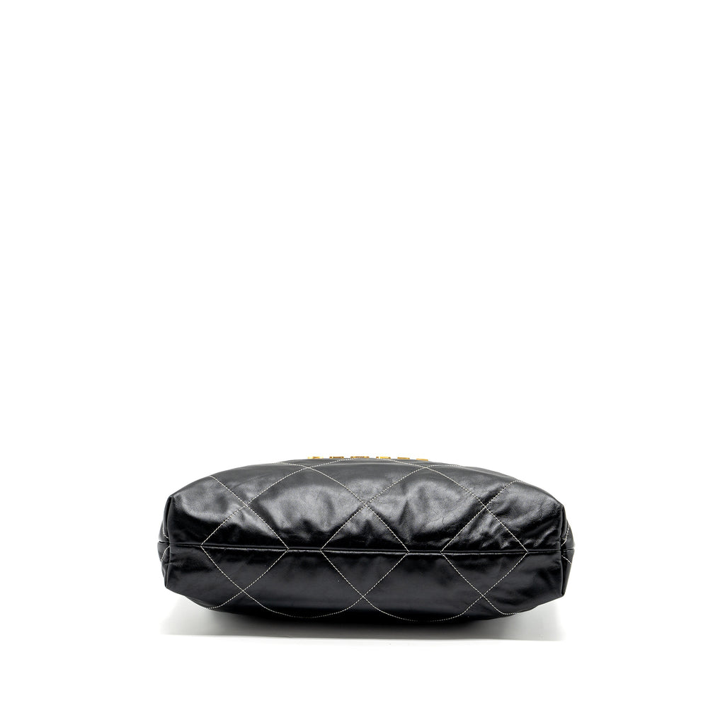 chanel-medium-22-bag-shiny-calfskin-black-with-white-stitching-gold-letter-ghw