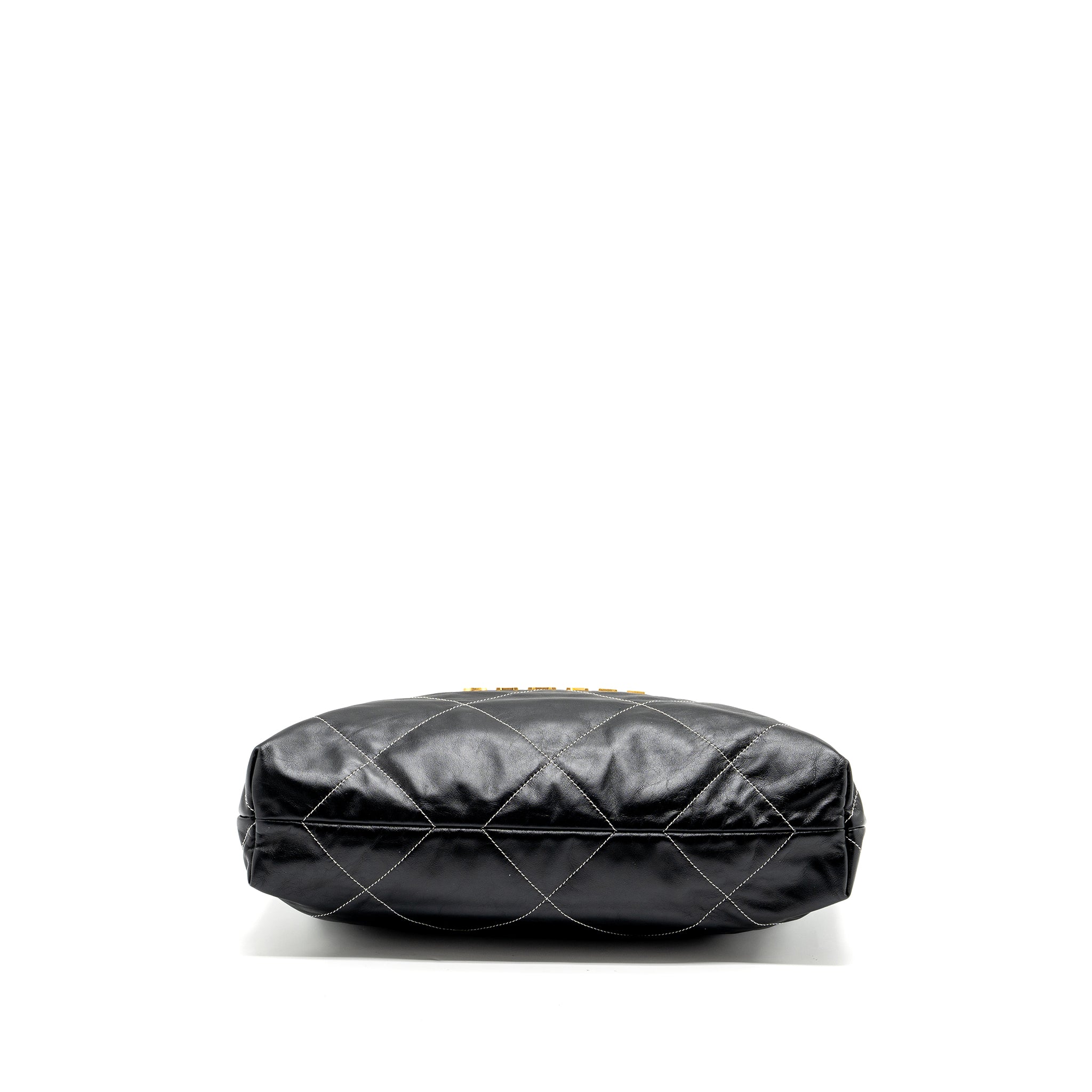 chanel-medium-22-bag-shiny-calfskin-black-with-white-stitching-gold-letter-ghw