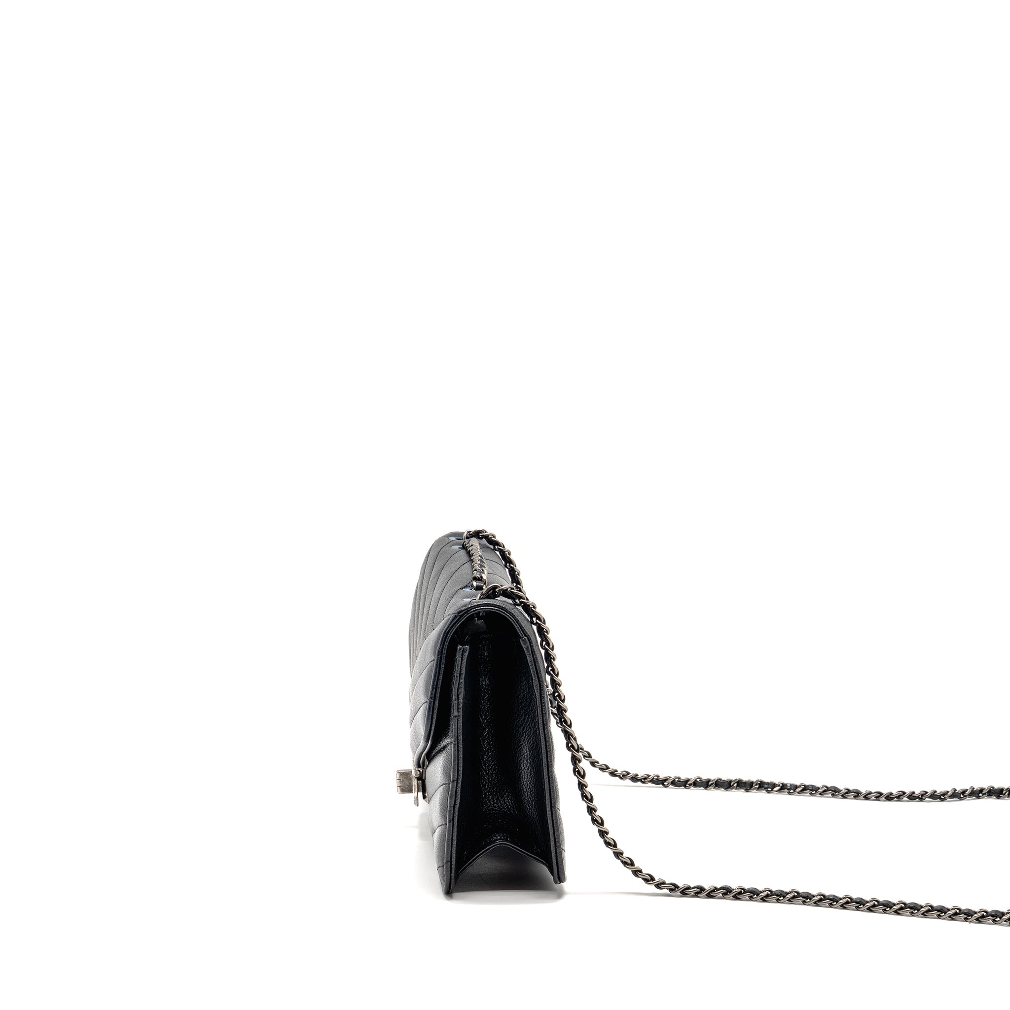 chanel-envelop-metal-plate-flap-bag-chevron-calfskin-black-navy-ruthenium-silver-hardware-copy