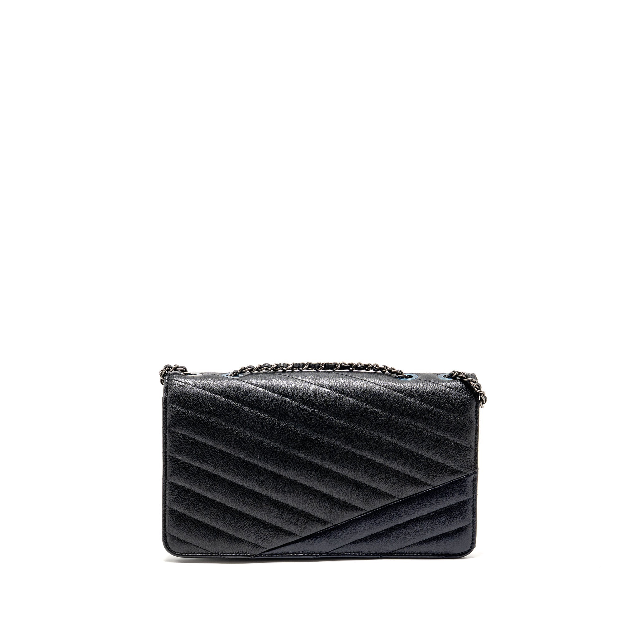 chanel-envelop-metal-plate-flap-bag-chevron-calfskin-black-navy-ruthenium-silver-hardware-copy