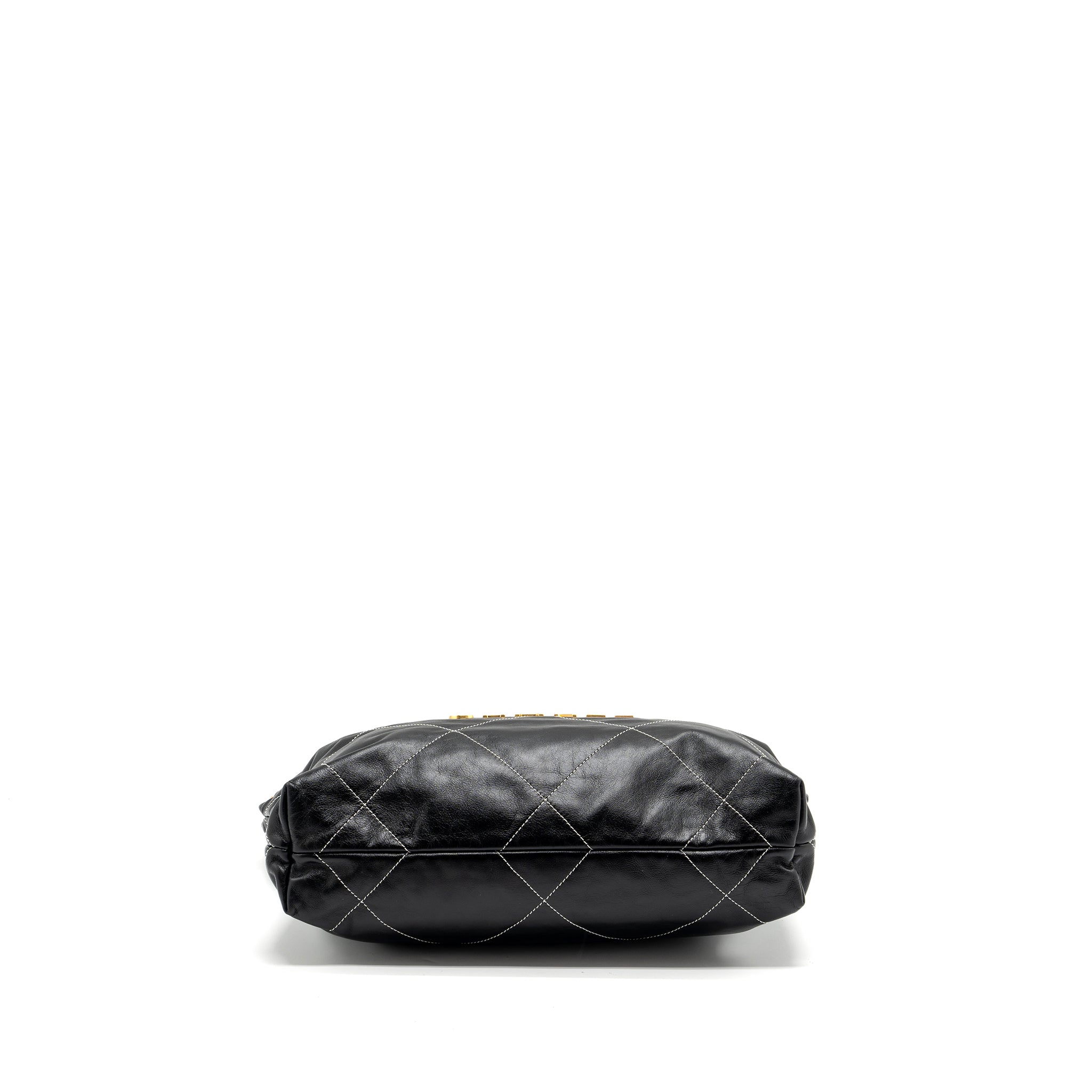 chanel-small-22-bag-calfskin-with-white-sticking-black-ghw-microchip
