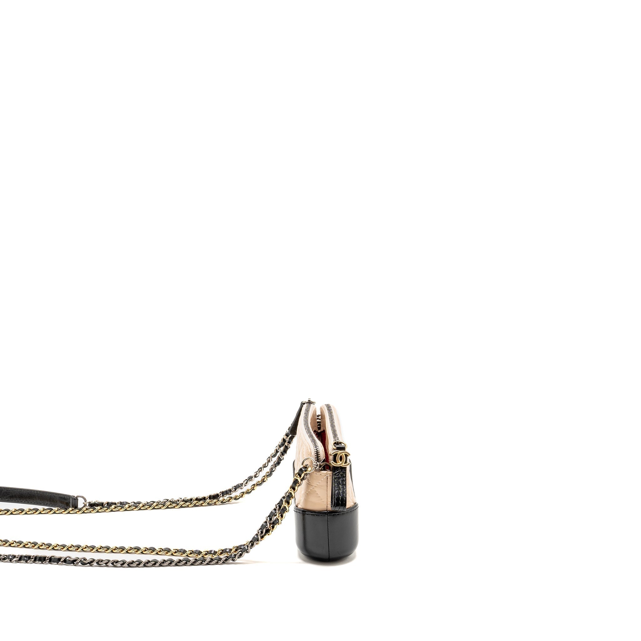chanel-gabrielle-double-zip-clutch-on-chain-calfskin-beige-black-multicolor-hardware-copy