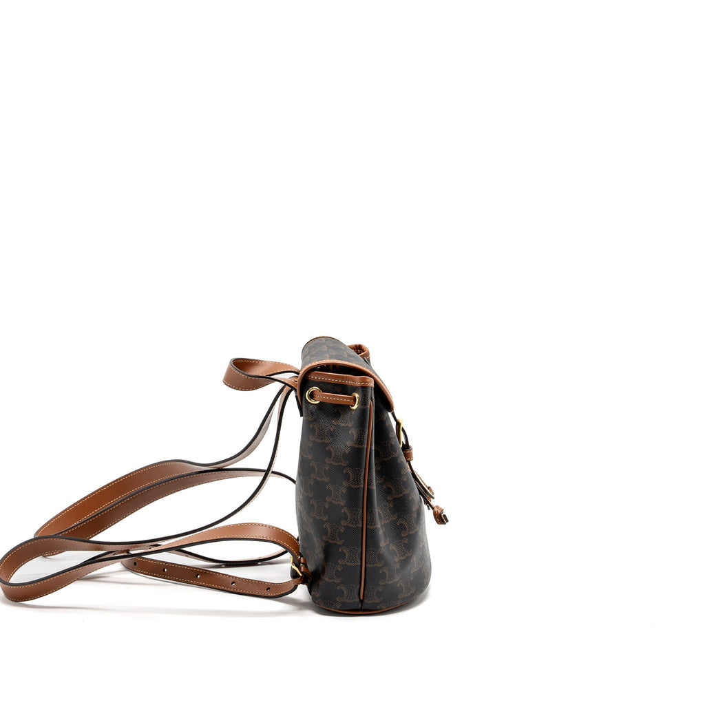 celine-mini-backpack-folco-triomphe-canvas-calfskin-tan-ghw-1