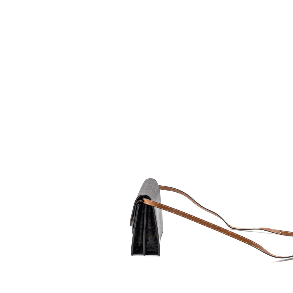 celine-wallet-on-strap-triomphe-canvas-smooth-lambskin-tan-with-ghw
