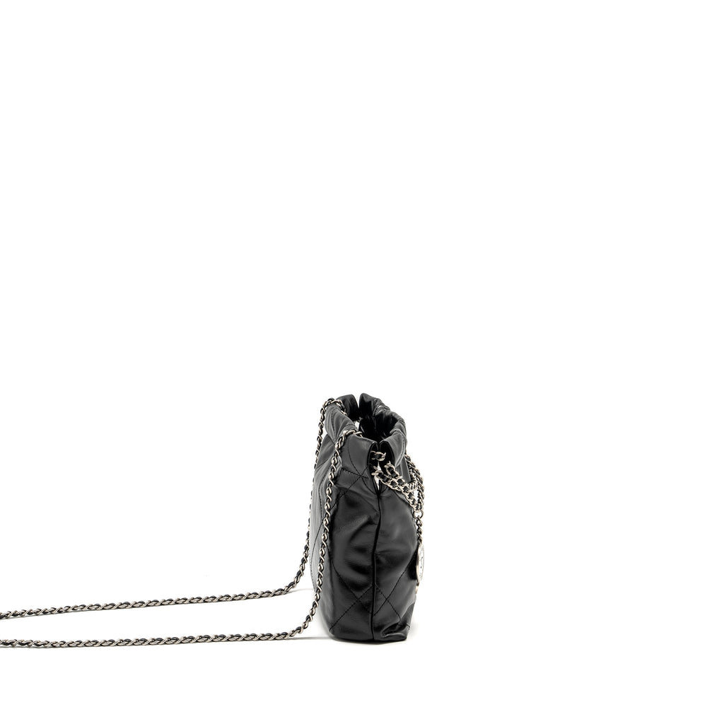 chanel-mini-22-bag-shiny-calfskin-black-shw-microchip-copy