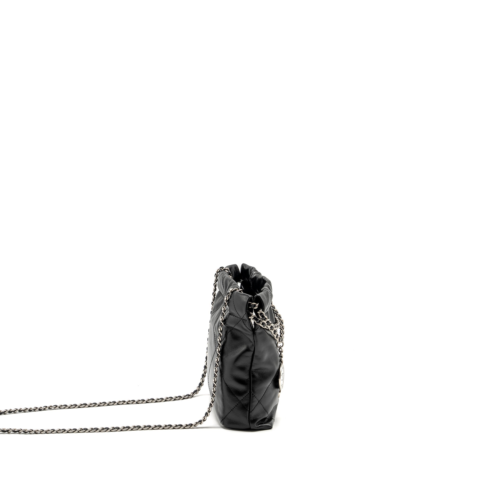chanel-mini-22-bag-shiny-calfskin-black-shw-microchip-copy