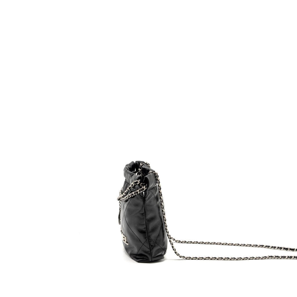 chanel-mini-22-bag-shiny-calfskin-black-shw-microchip-copy