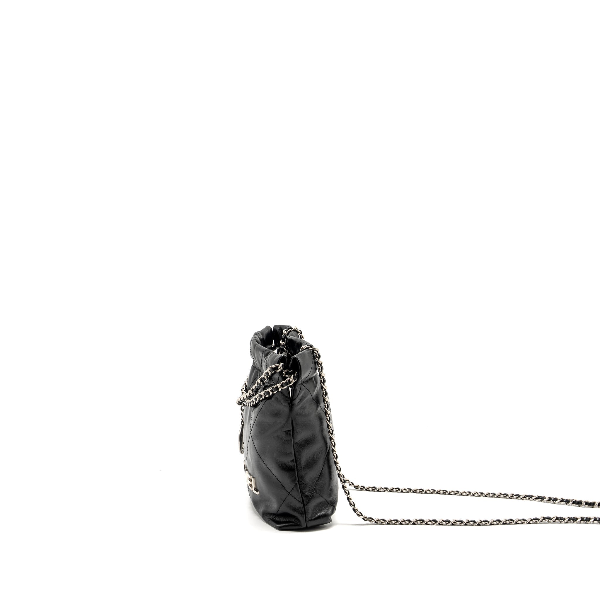 chanel-mini-22-bag-shiny-calfskin-black-shw-microchip-copy