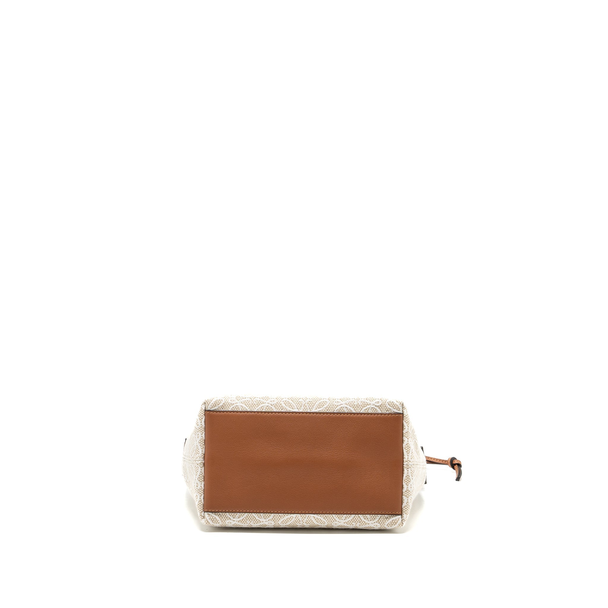 loewe-small-cubi-bag-anagram-jacquard-canvas-calfskin-leather-beige-tan-ghw
