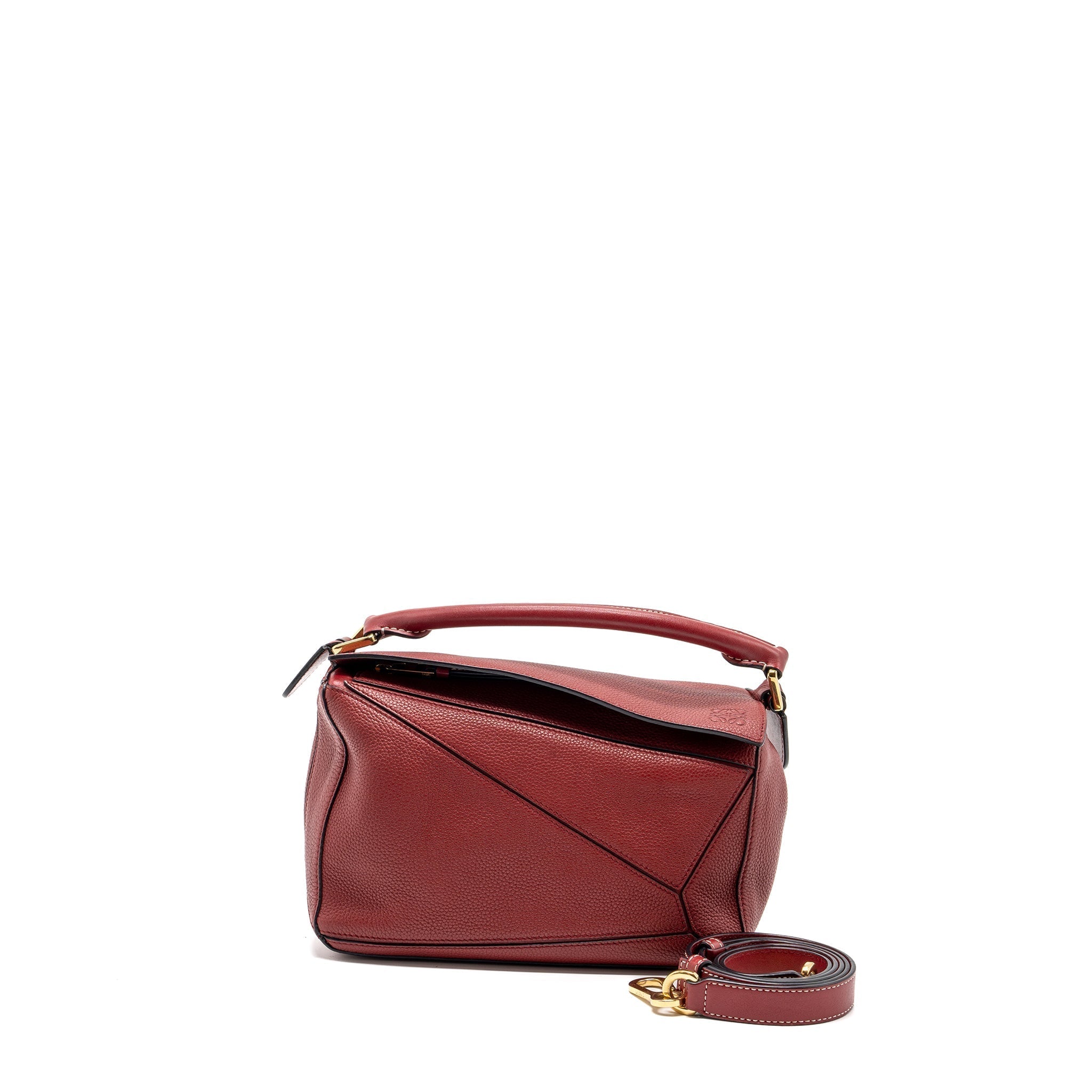 loewe-small-puzzle-grained-calfskin-red-ghw