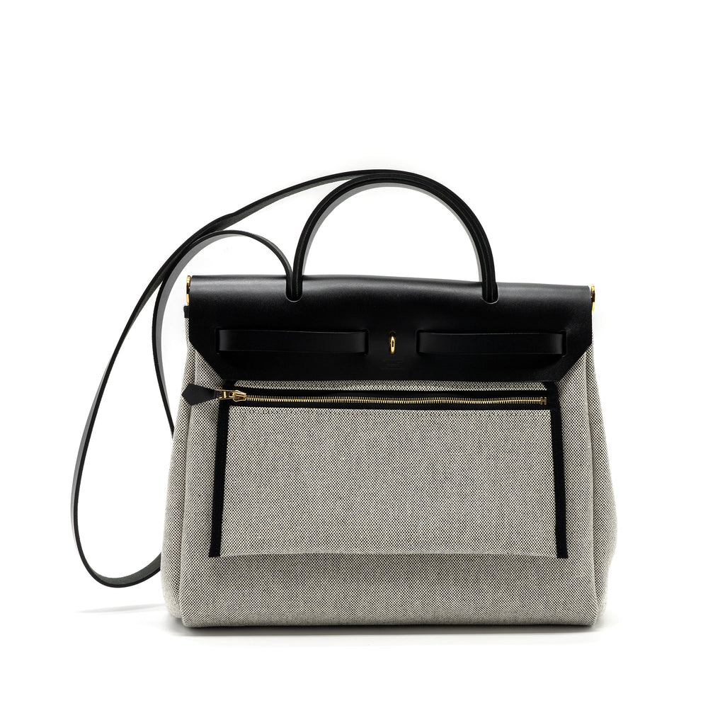 hermes-herbag-31-zip-bag-toile-h-plume-canvas-hunter-leather-black-ecru-ghw-stamp-u-1