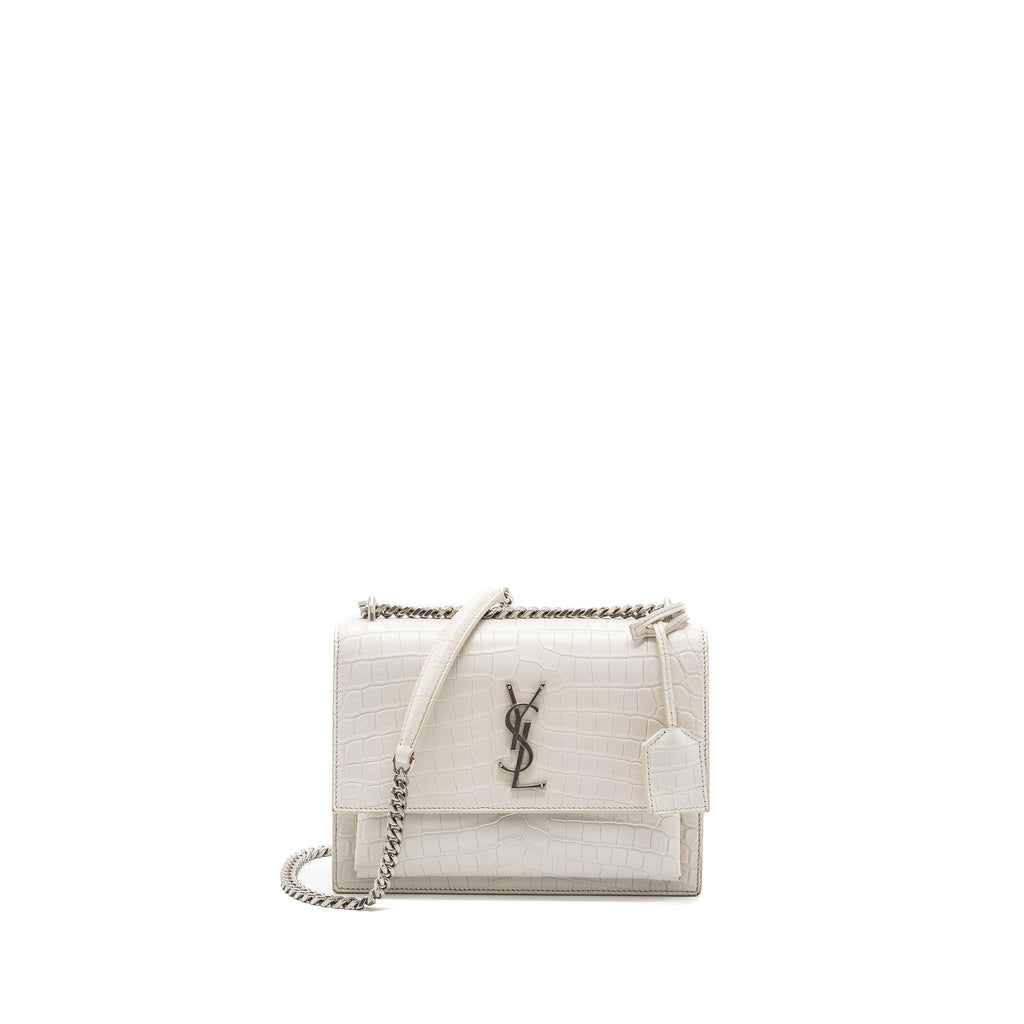 saint-laurent-ysl-sunset-bag-crocodile-embossed-white-shw