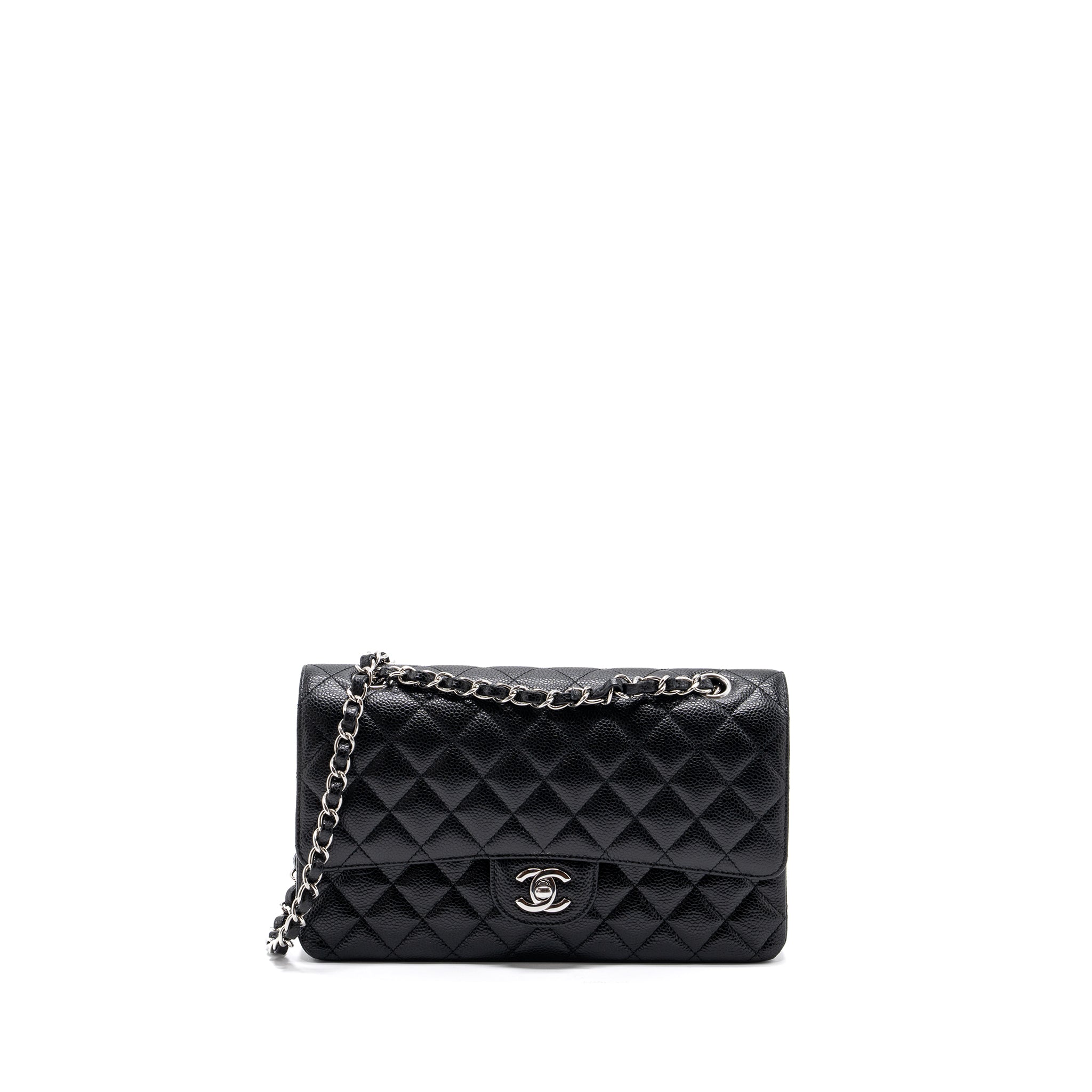 chanel-medium-classic-double-flap-bag-caviar-black-shw-microchip