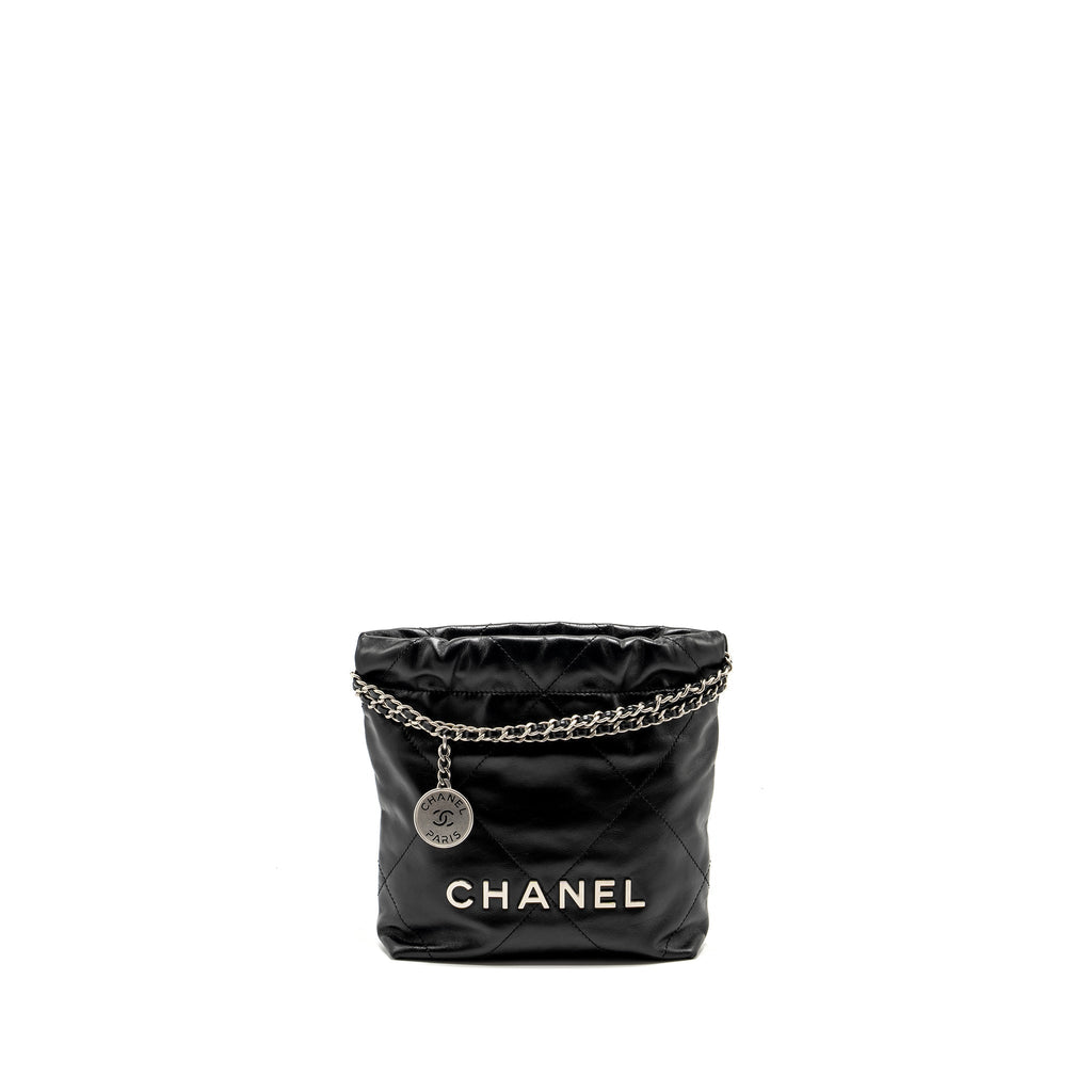 chanel-mini-22-bag-shiny-calfskin-black-shw-microchip-copy