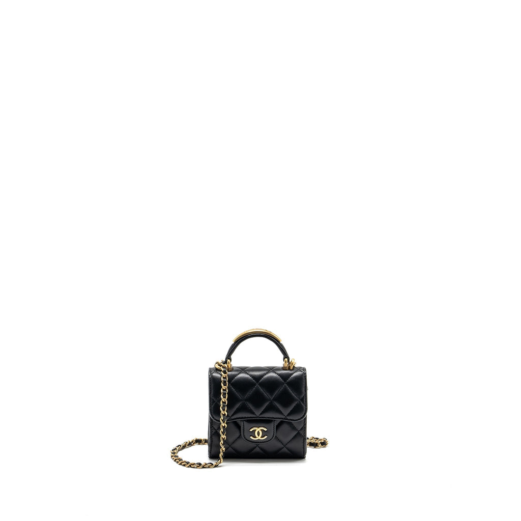 chanel-22b-top-handle-mini-flap-clutch-black-lambskin-ghw-microchip