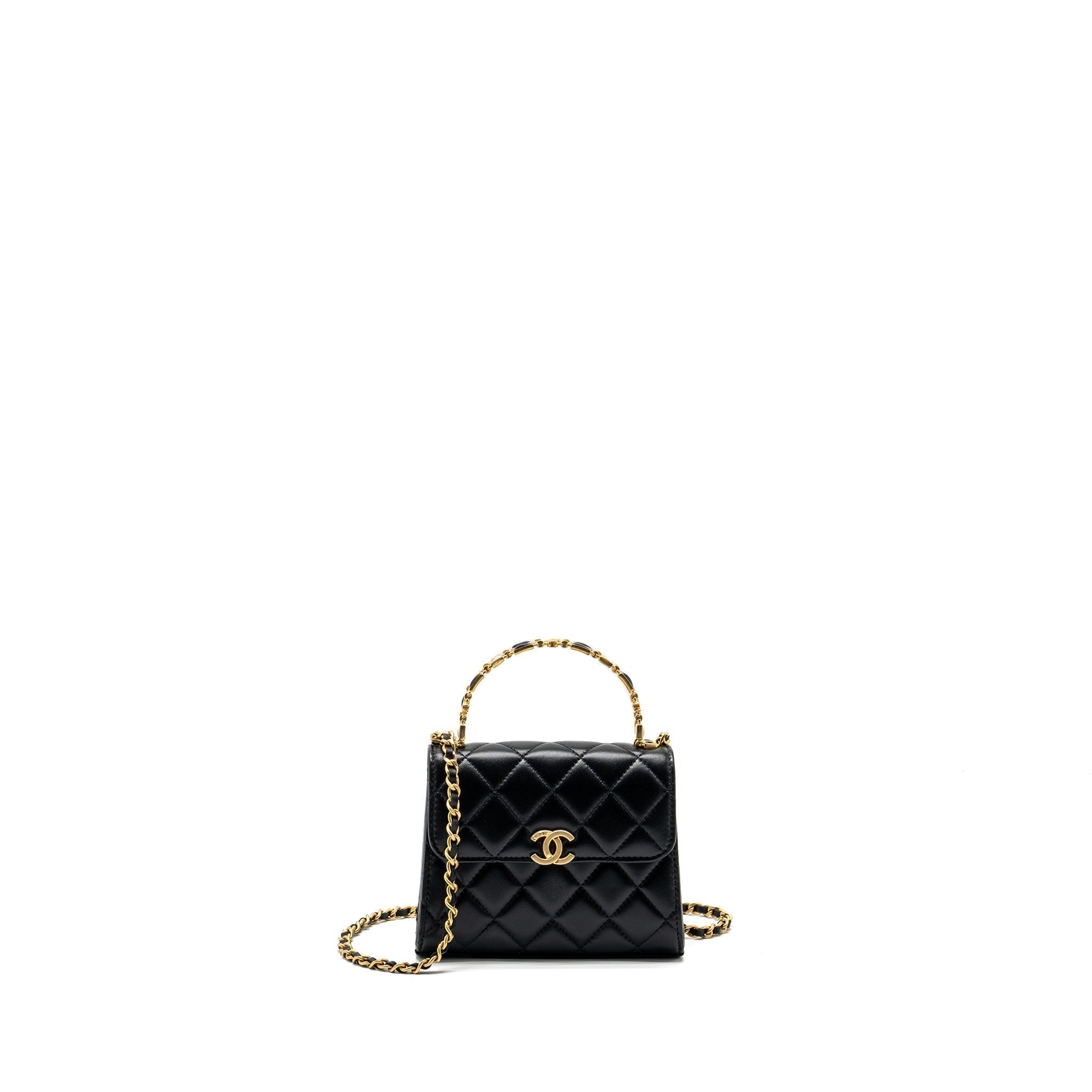 chanel-22b-enamel-top-handle-mini-flap-bag-lambskin-black-ghw-microchip-copy