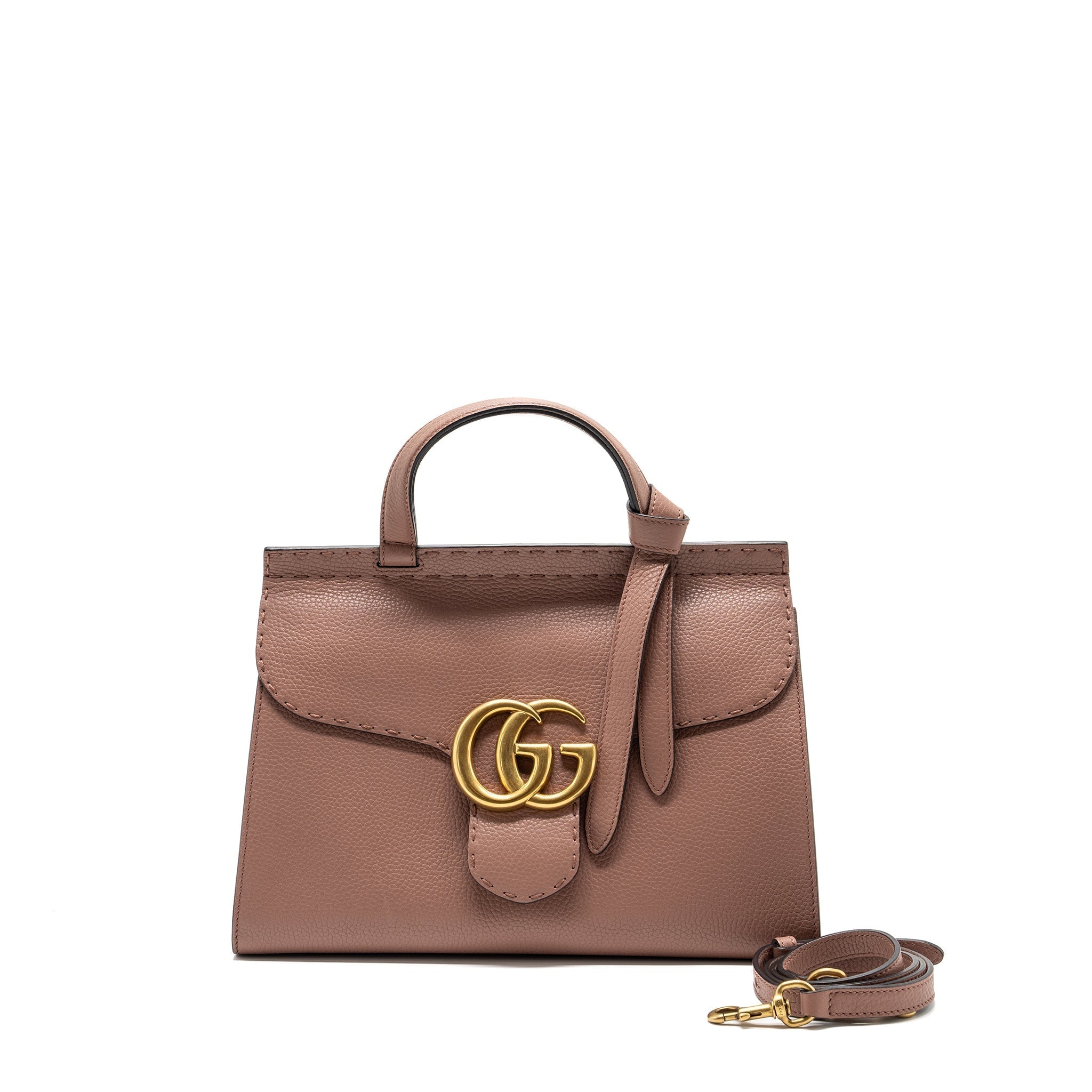 gucci-top-handle-flap-bag-calfskin-dark-pink-ghw
