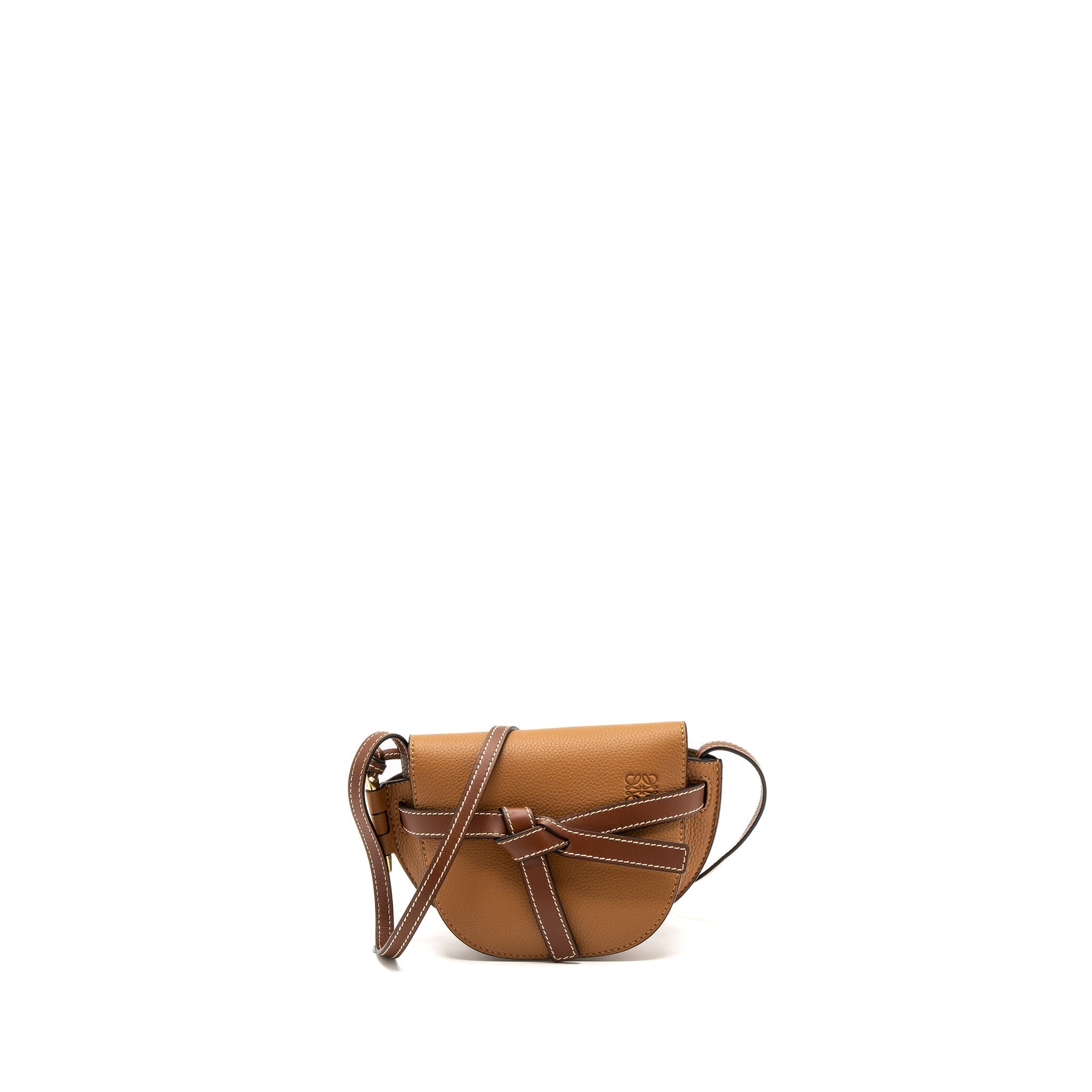 loewe-mini-gate-grained-calfskin-brown-ghw
