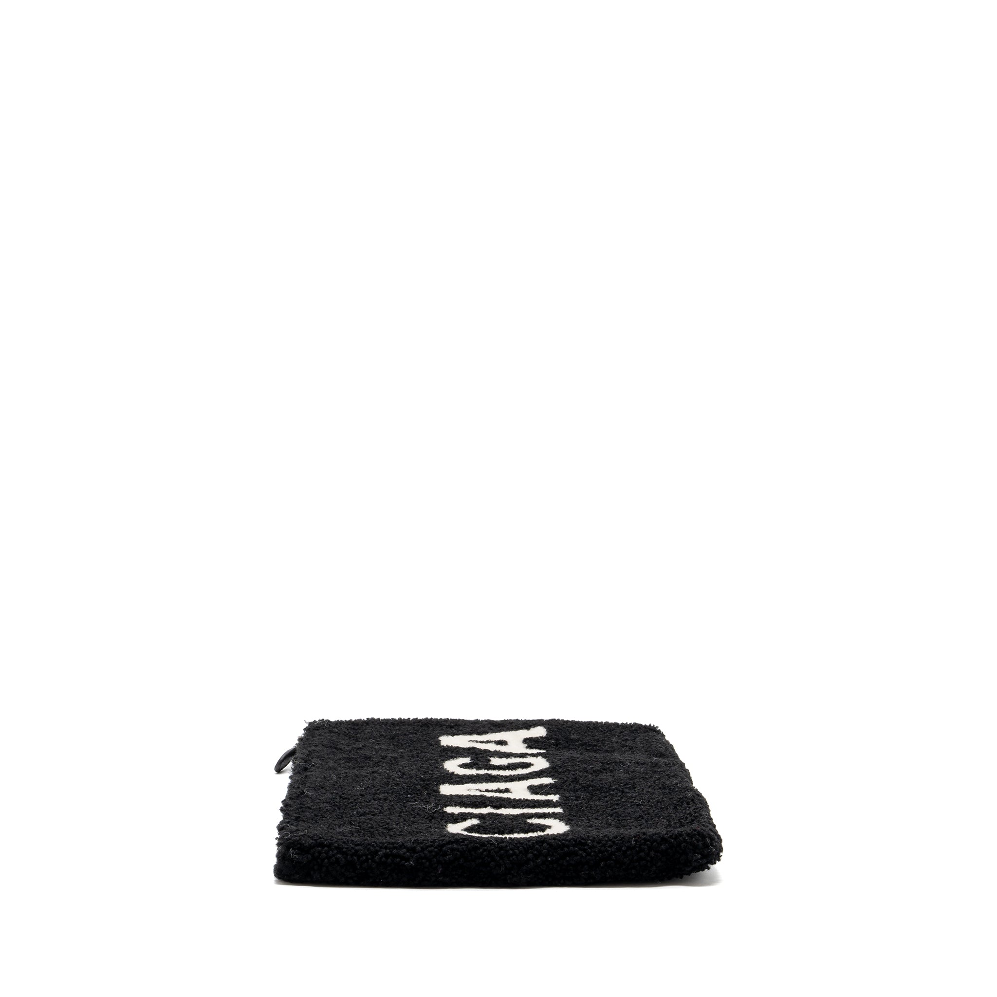 balenciaga-zip-pouch-clutch-shearling-black-white